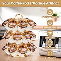 Vista 5 de Coffee Pod Holder, K Cup Holders，Coffee Pod Storage Compatible with K Cups (27 Pods), Spins 360-Degrees Coffee Pod Carousel Holder Organizer, Modern