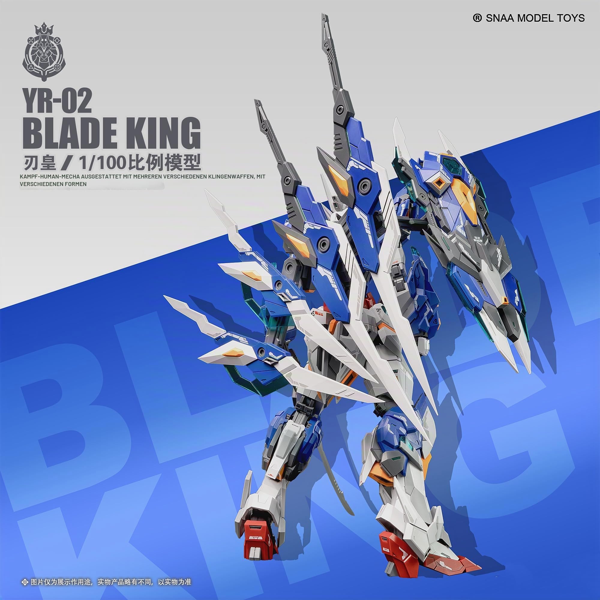TOYVERSE SNAA 1/100 Figura Model Kit, Emperor Series Blade King, 22cm, bewegliche Gelenke, Charaktermodell, ab 15 Jahren