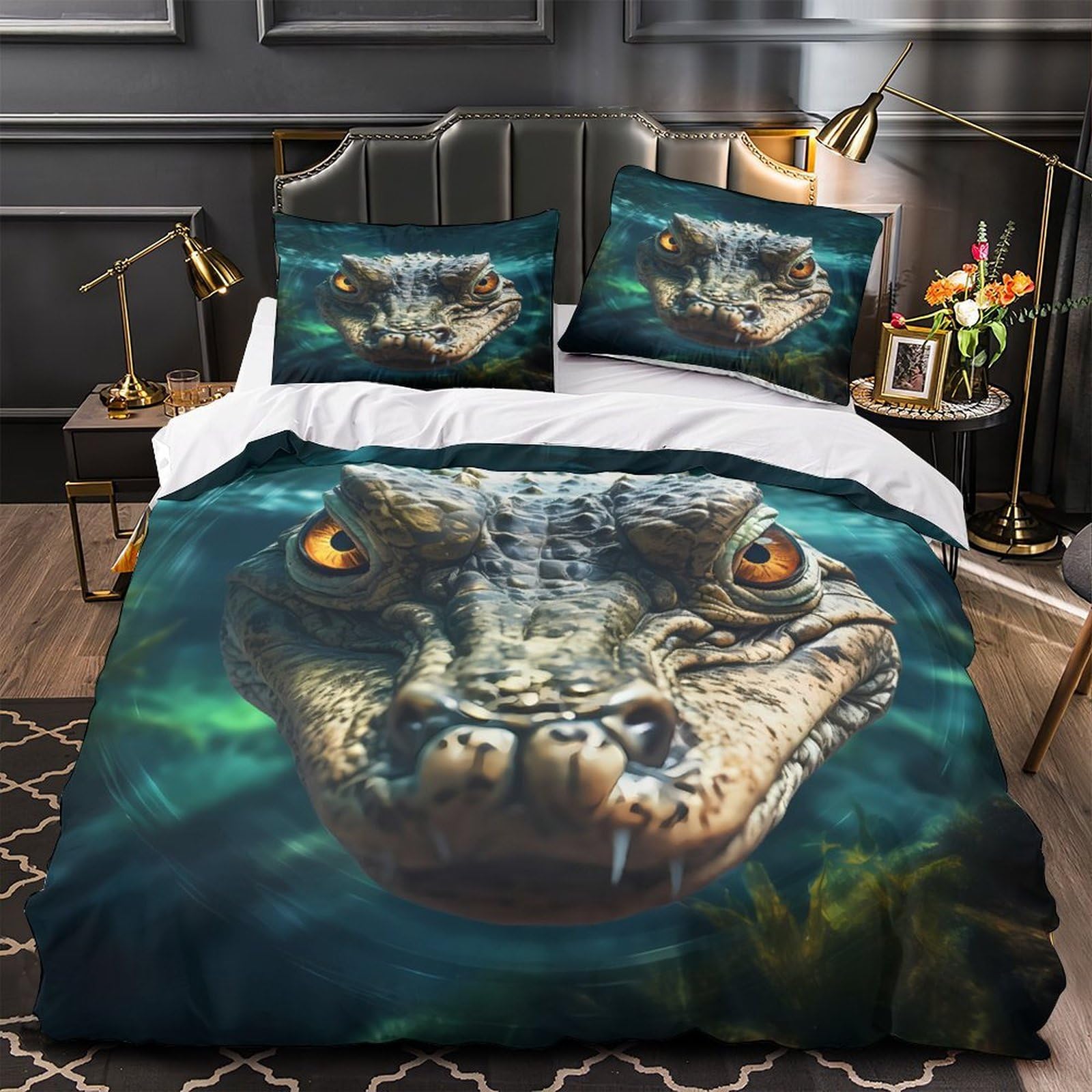 Parure de lit king size effet 3D : sublimez votre chambre avec style et douceur