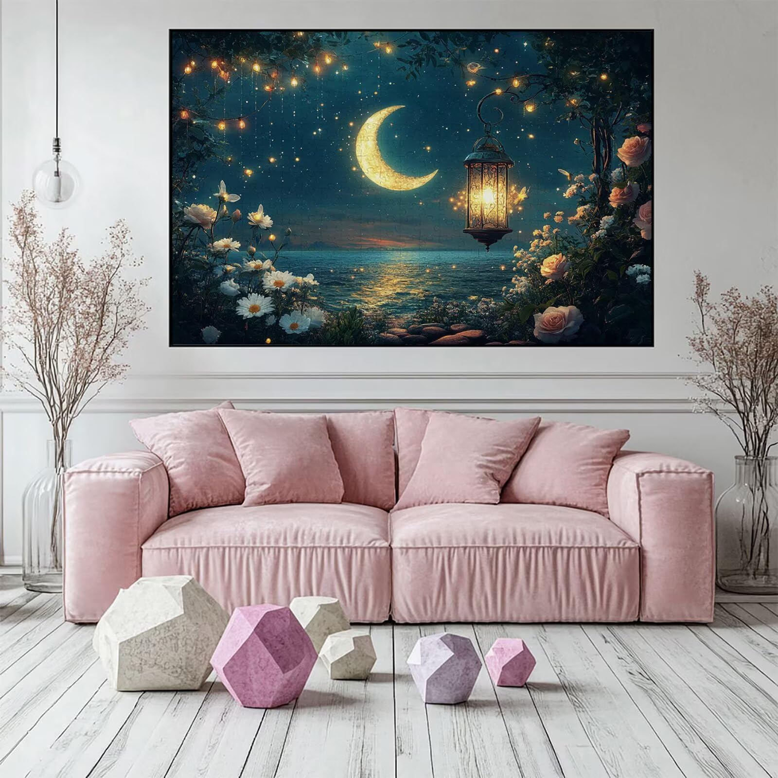 Puzzle 2000 elementów plaża puzzle dla dorosłych różowe 100 x 70 cm unikalne rzemiosło klasyczne 3D drewniana układanka do rodzinnych gier aktywnych, układanka do samodzielnego wykonania nawet do