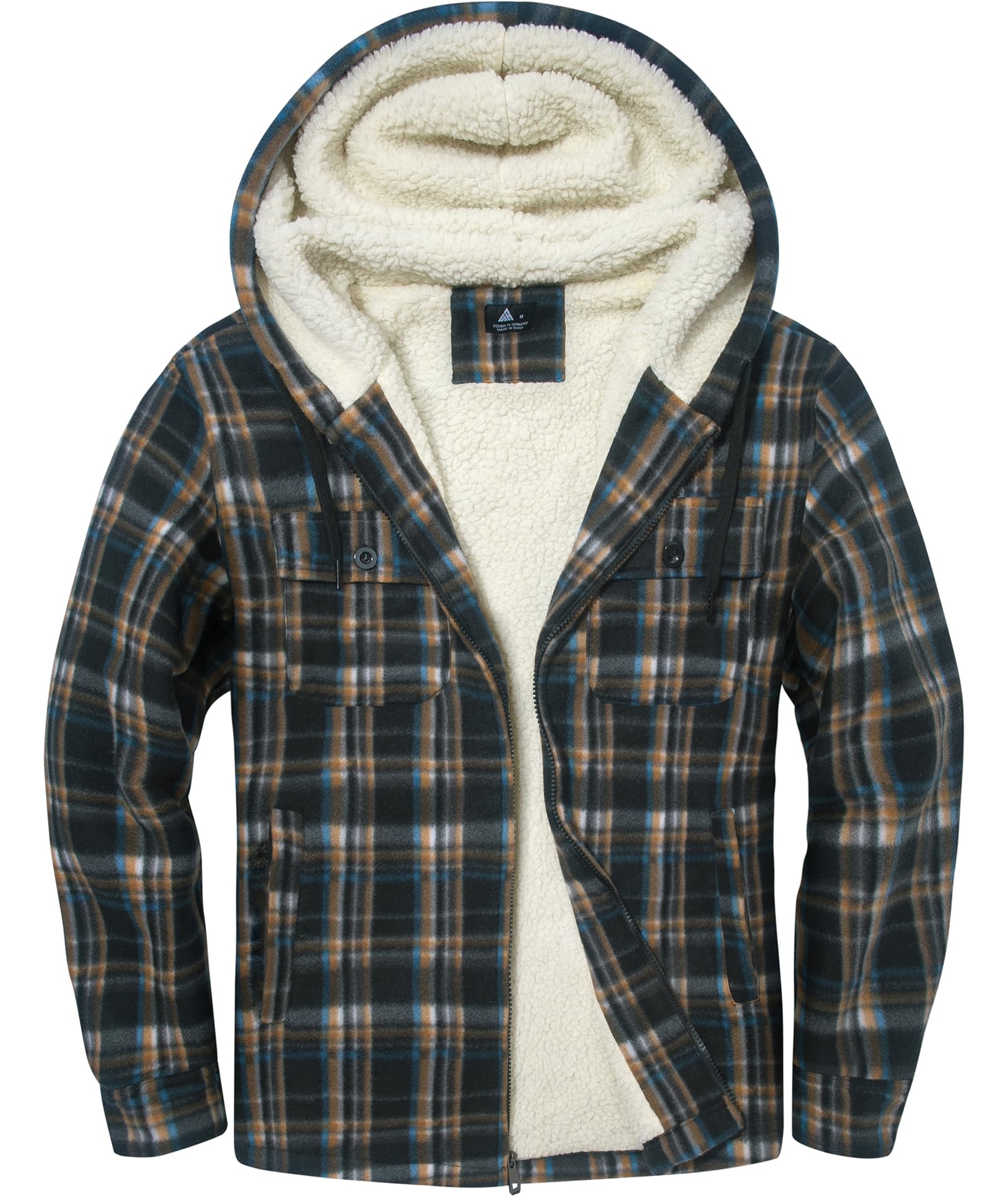 SwissWell Camicia Boscaiolo Uomo Giacca Flanella a Quadri Spessi Fodera di Peluche Felpa Cappuccio Foderata Casual Uomo Felpa con Cappuccio in pile Giacca Invernale con Tasca