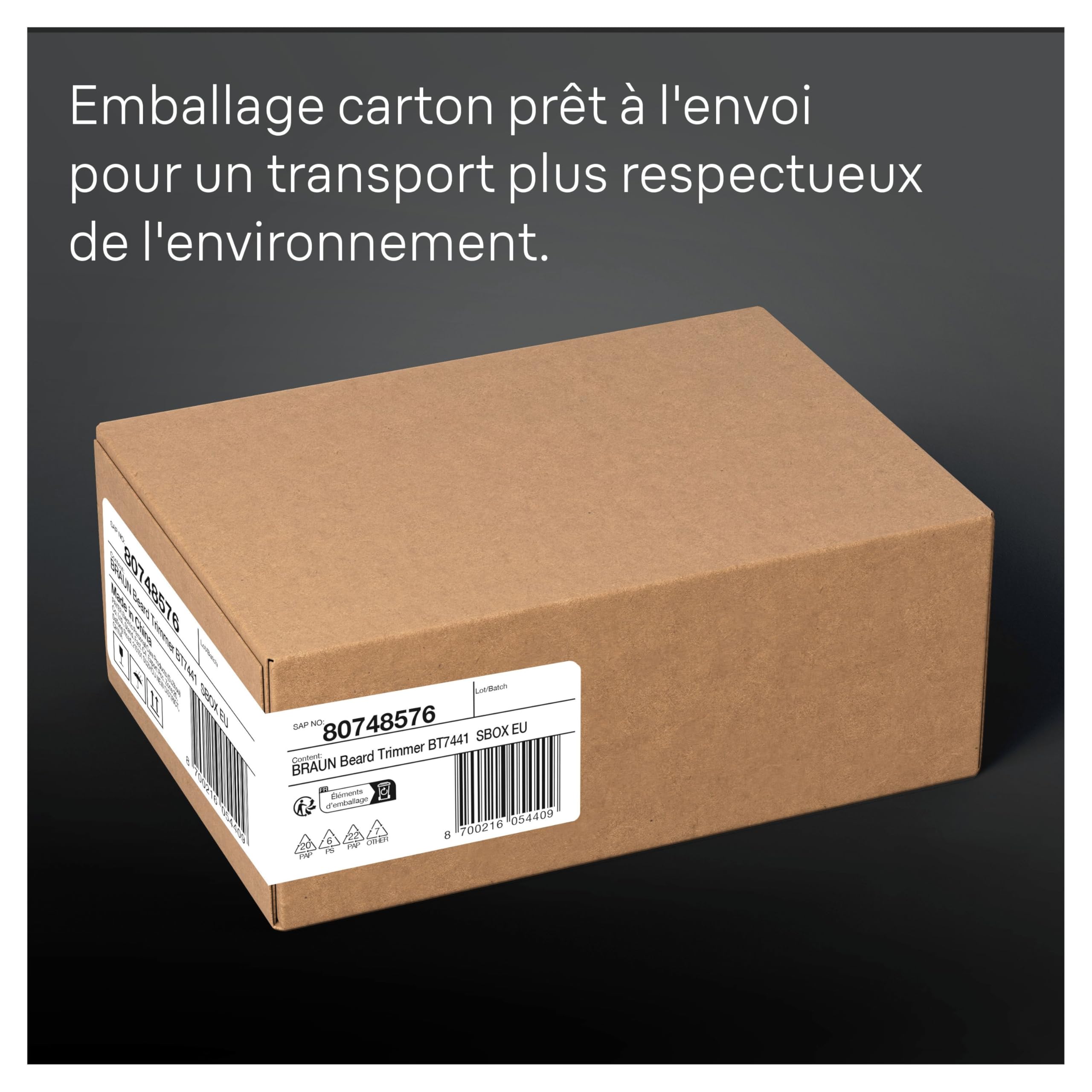 Braun Tondeuse À Barbe Series 7 BT7441, Tondeuse À Barbe Avec Outils Professionnels Et 100 Minutes D'autonomie