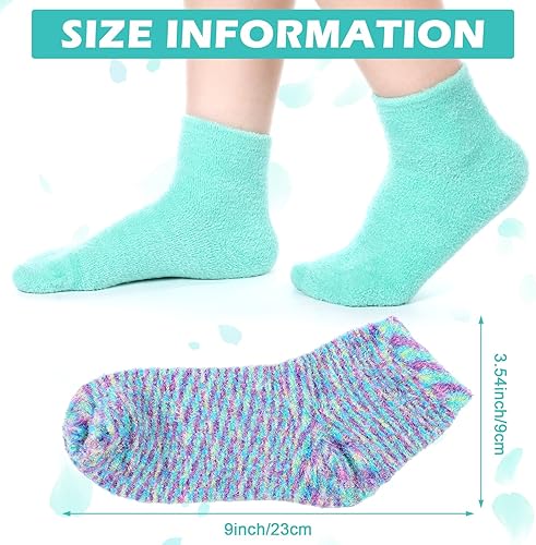 Miniatura 2 de Tarpop 3 pares de calcetines de aloe hidratantes para pies secos y agrietados, calcetines con infusión de gel para dormir, calcetines peludos de