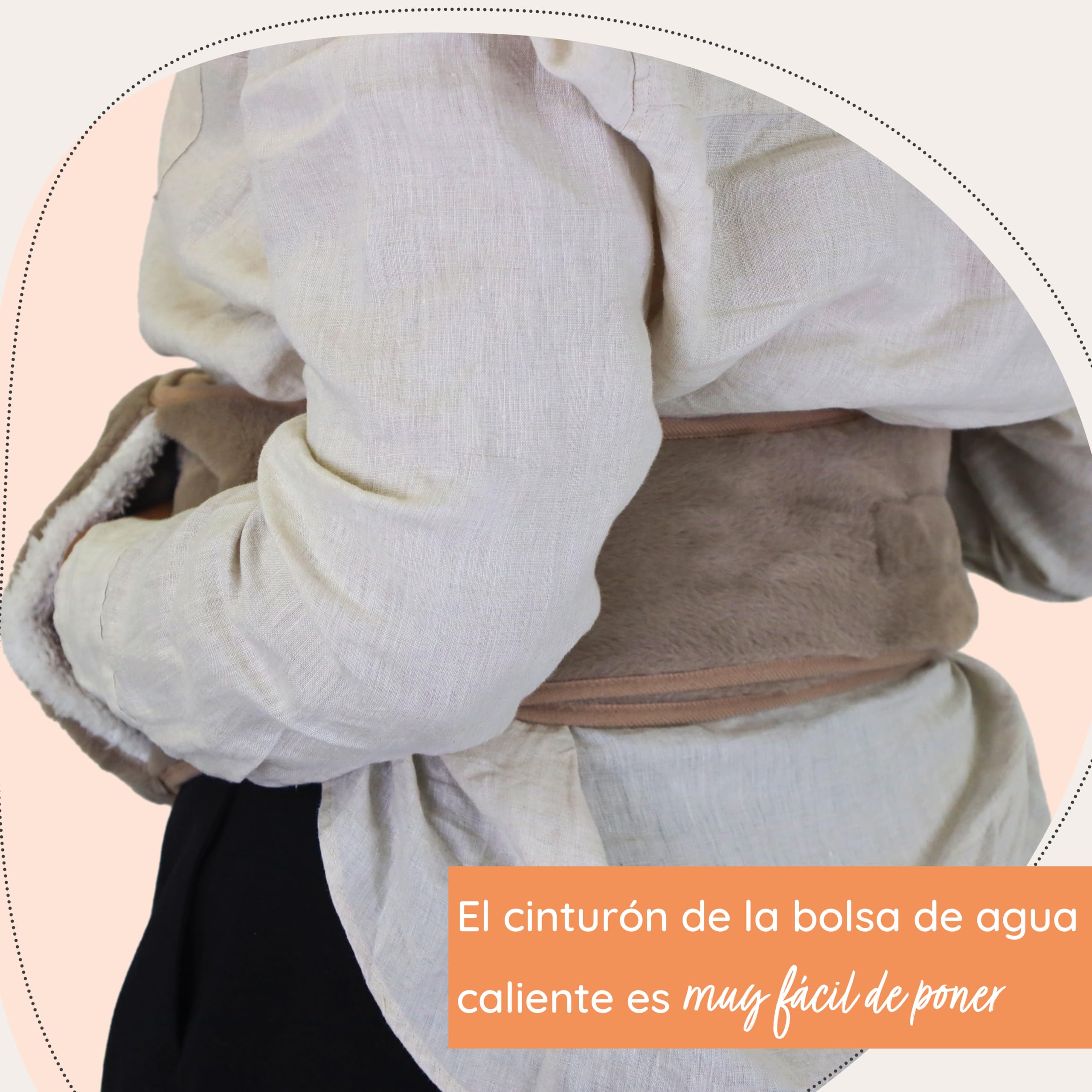 MYLILY | Bolsa caliente menstruación | Bolsa de agua caliente con funda mullida | bolsa agua caliente con cinturón