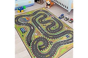 Race Car Track Rug: Ignite Your Child's Imagination on a 3D Racing Adventure