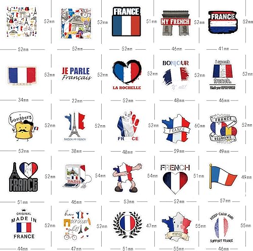 Miniatura 2 de Paquete de 54 calcomanías francesas, calcomanías de vinilo estético de graffiti impermeables para botella de agua, laptop, teléfono, álbumes de