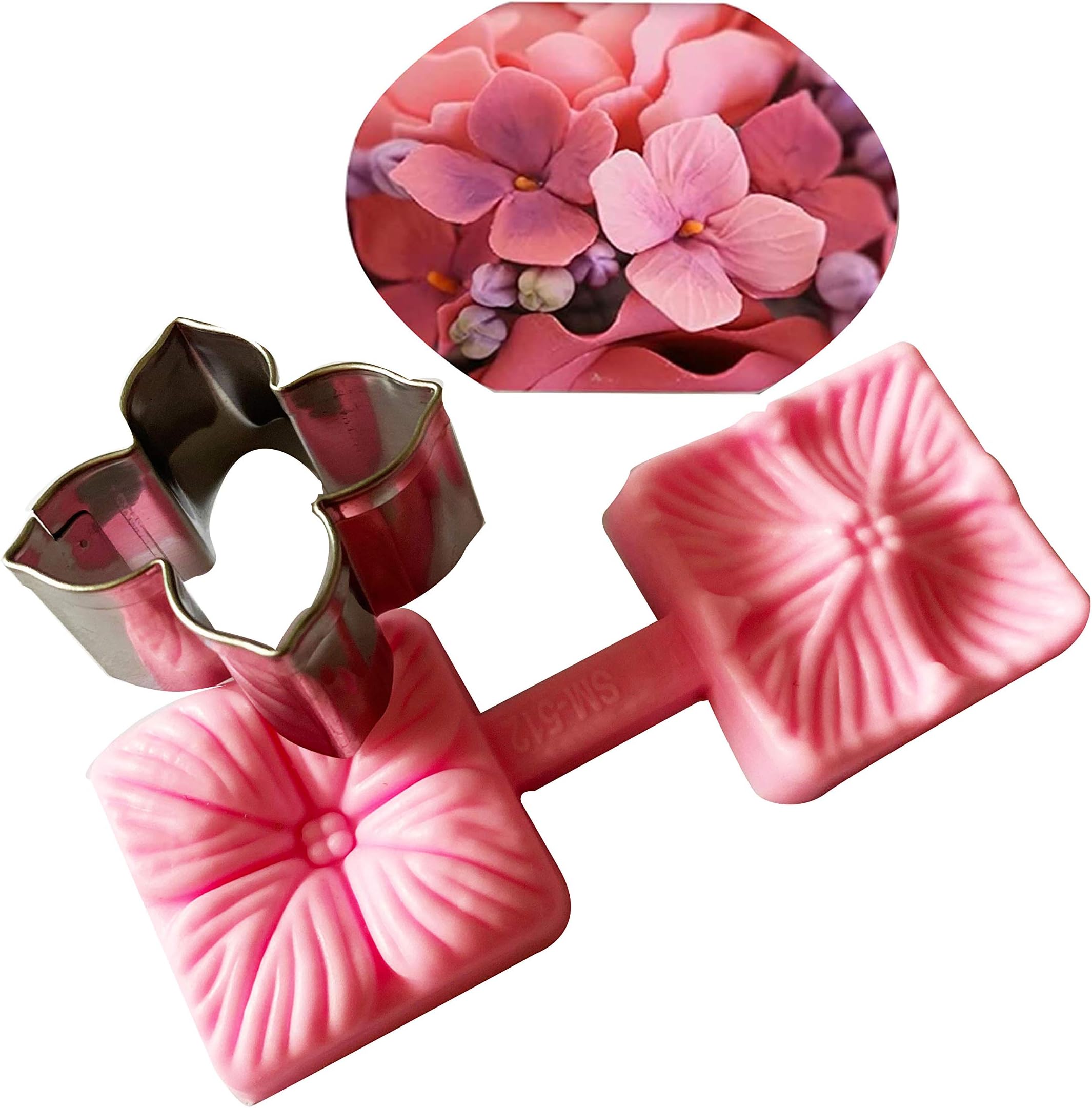 Sugar Craft Tools RoHydrangea Flower Fondant and Gum Paste Petal Veiner & Cutter Cake Decorating Moulds Fondant Sugarcraft Mould