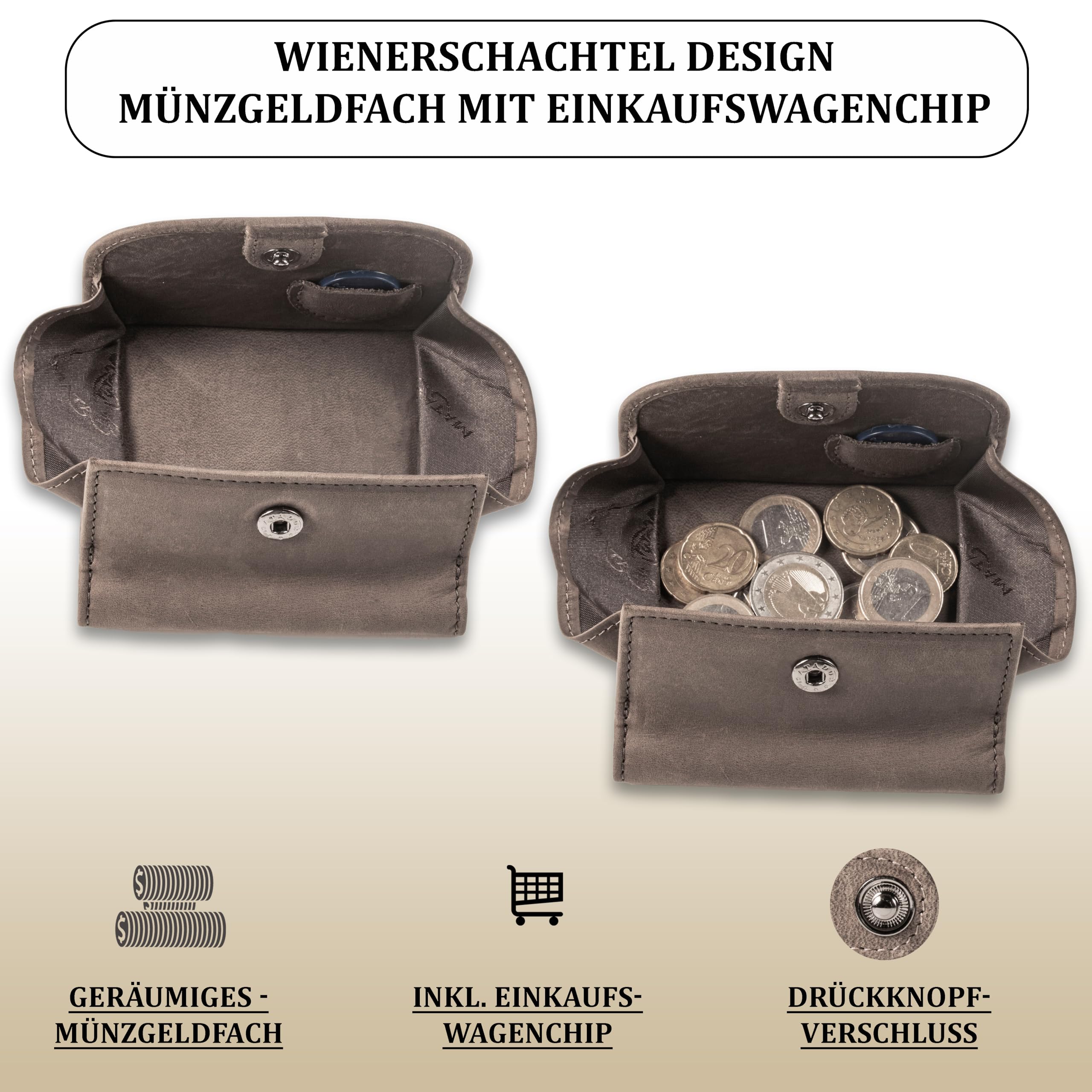 Matador Petite boîte viennoise - Mini Portefeuille en Cuir pour Homme et Femme - avec bloqueur RFID - avec Emballage Cadeau
