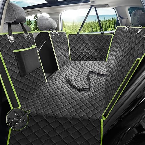 Miniatura 7 de nzonpet Fundas de asiento trasero para perros para camiones, 100% impermeables con ventana de malla grande, hamaca XL antideslizante a prueba de