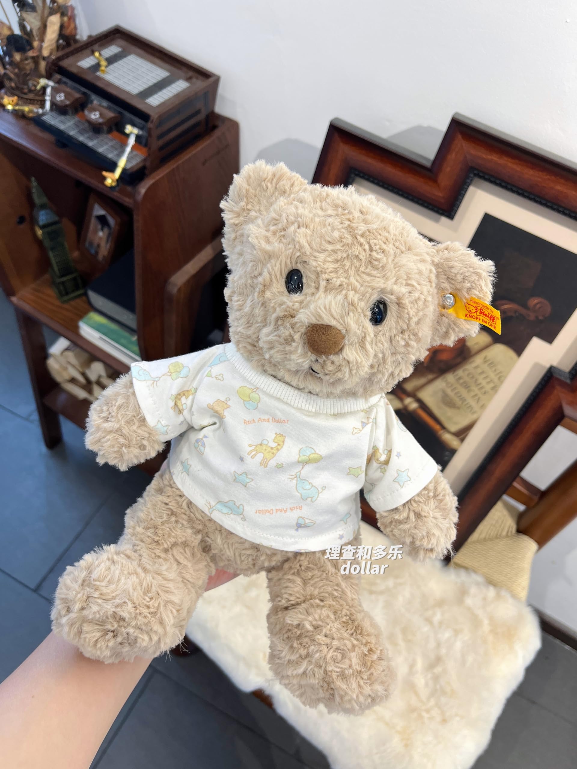 LICHADUOLE Teddybear Clothes fits Most 9-12inch Little Bear,Fashion Doll Clothes for Bartholomew Bear and Stuffed Monkey,Clothes only Without Doll(3pc Includes 1 Jumpsuit 1 Tee 1 Doll Scarf)