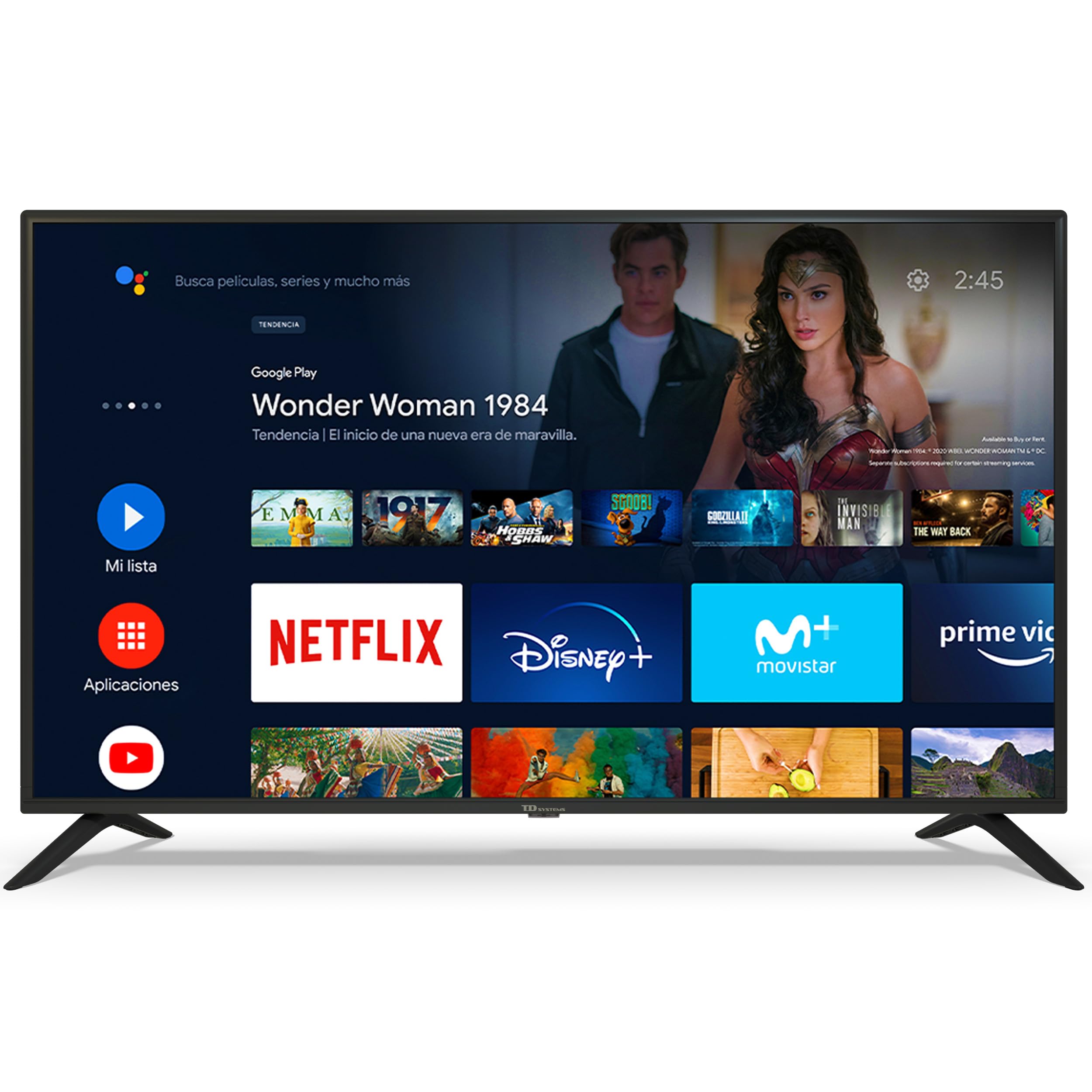 TD Systems - Smart TV 55 Pulgadas 4K Android 11, Control por Voz, televisión TDT HD. Televisor con 3 años de Garantia - PRIME55C14S