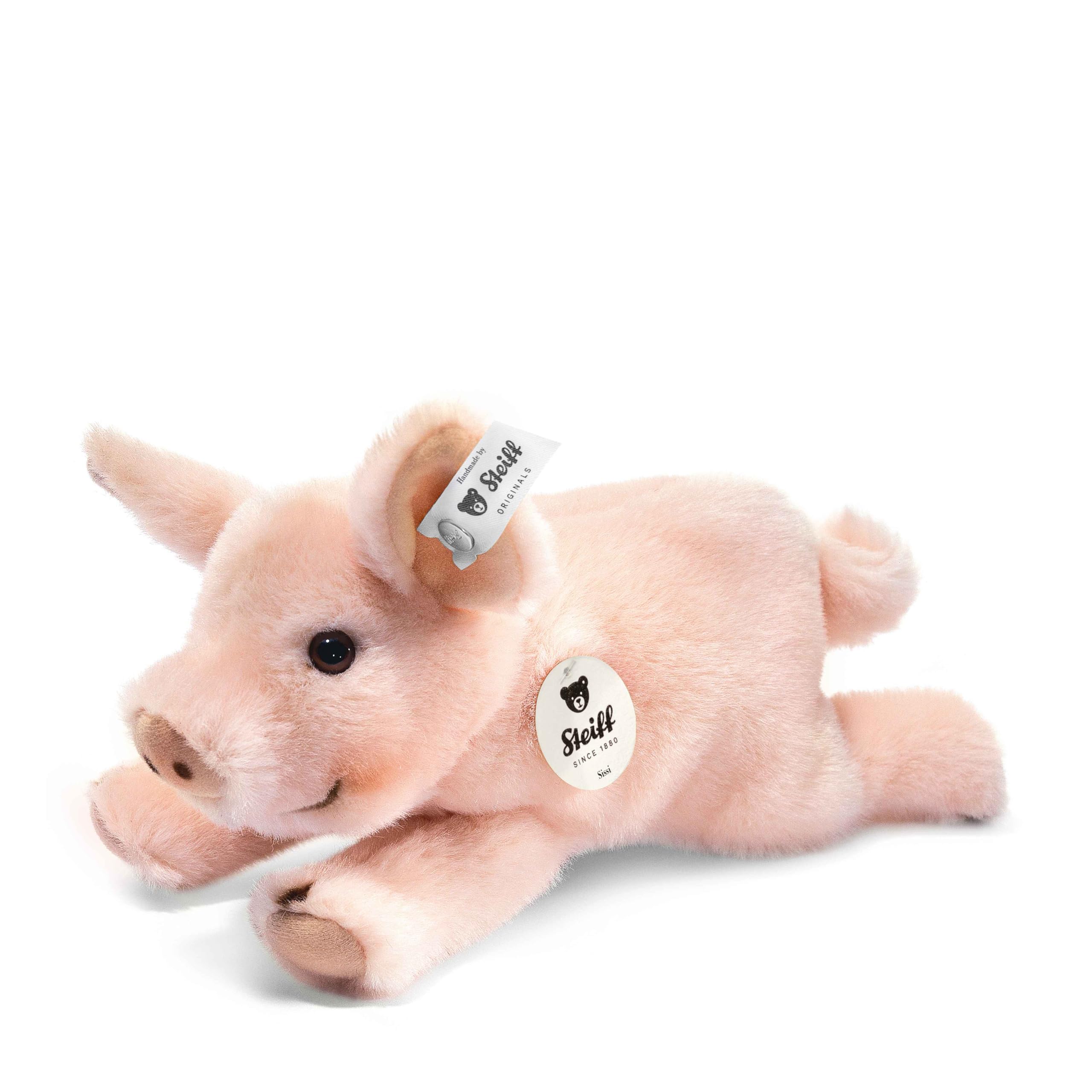 Steiff Peluche Piccolo amico Maialino Sissi, dolce animale di stoffa con occhi in plastica per bambini, ragazzi e ragazze, pupazzo 22 cm, rosa, 280016