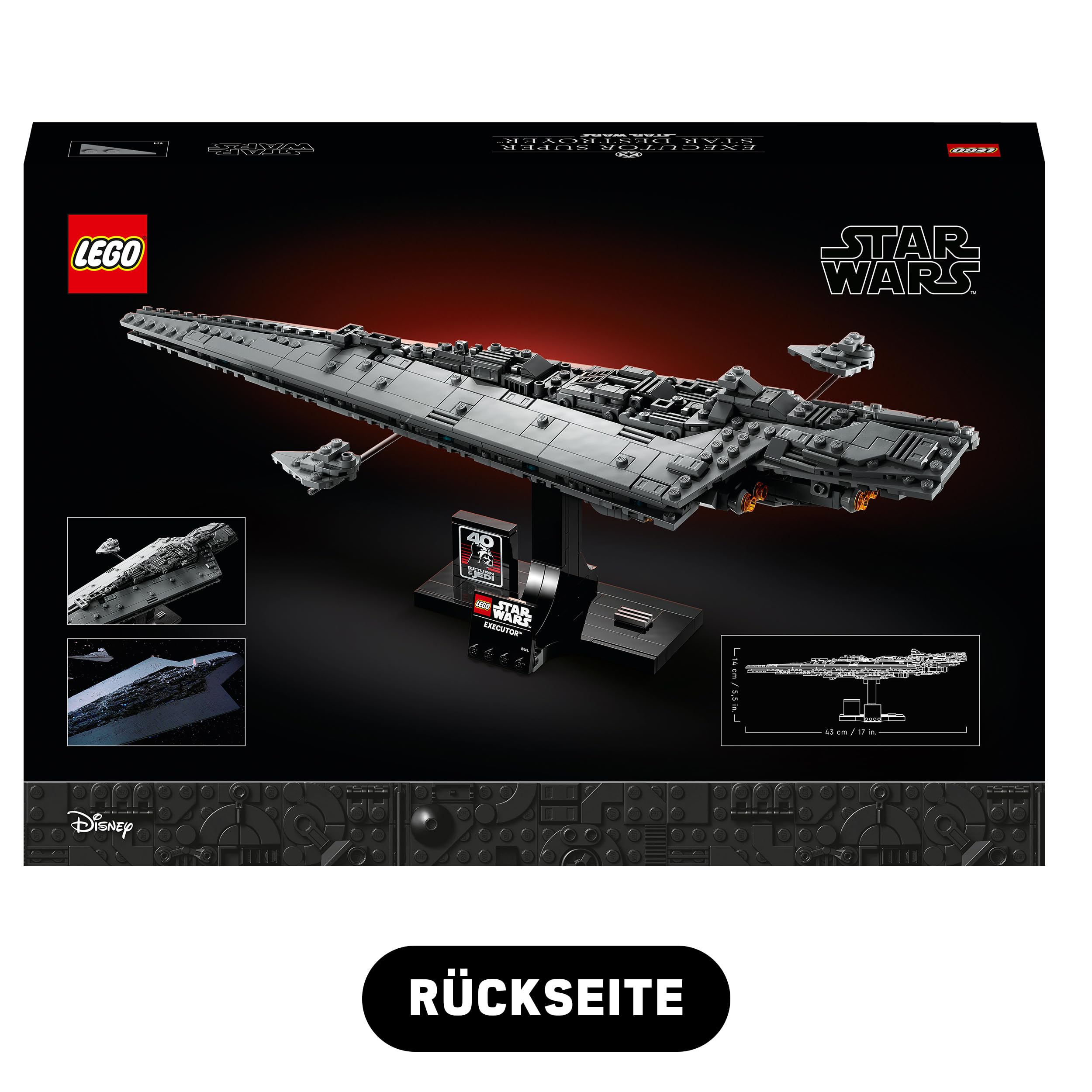 LEGO Star Wars Sternenzerstörer 75356 Star Destroyer Executor, Imperial Super Sternenzerstörer Set (inkl. bedruckter Fliese)