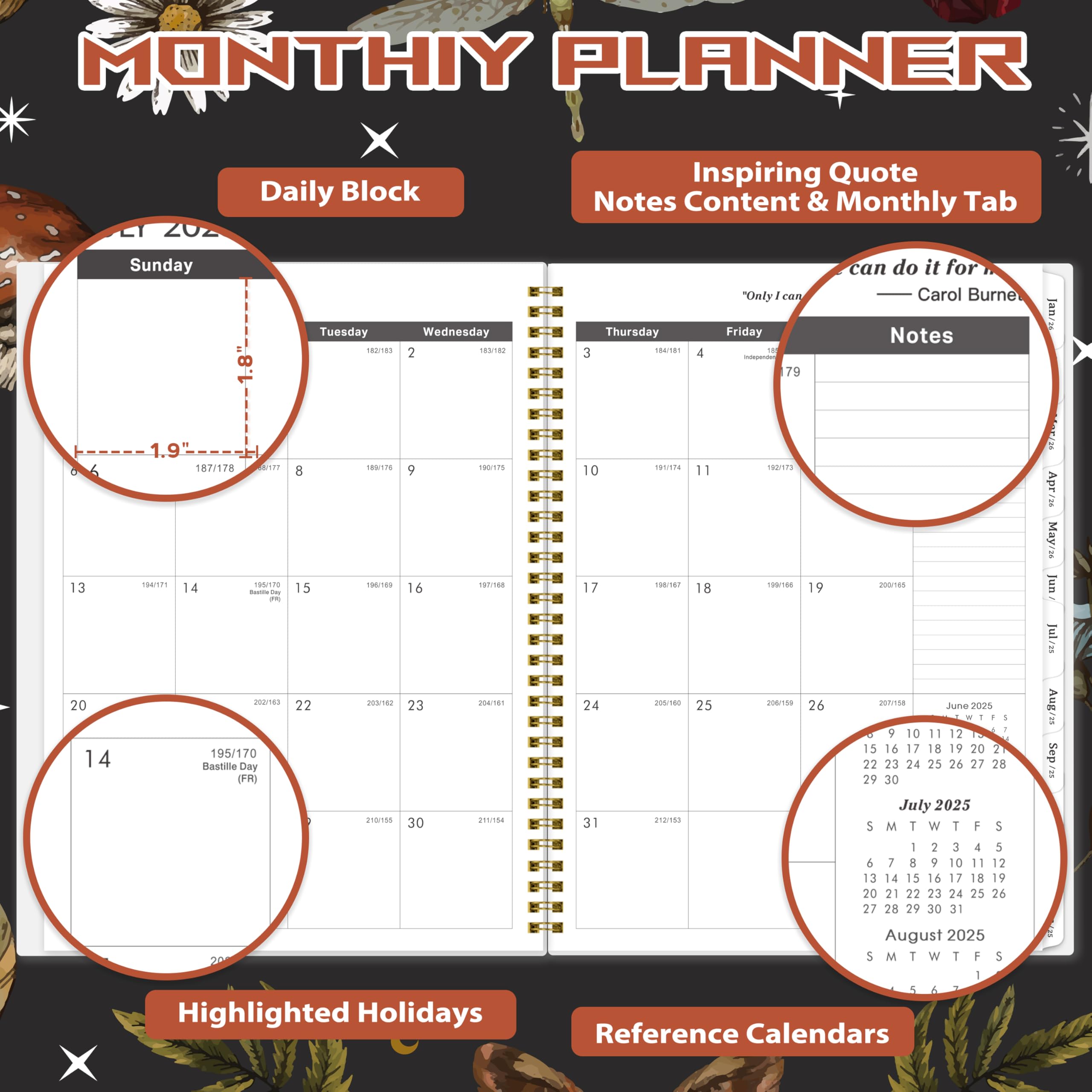 Monthly Planner 2025-2026, 2025 Calendar 24 Months Planner - View #2