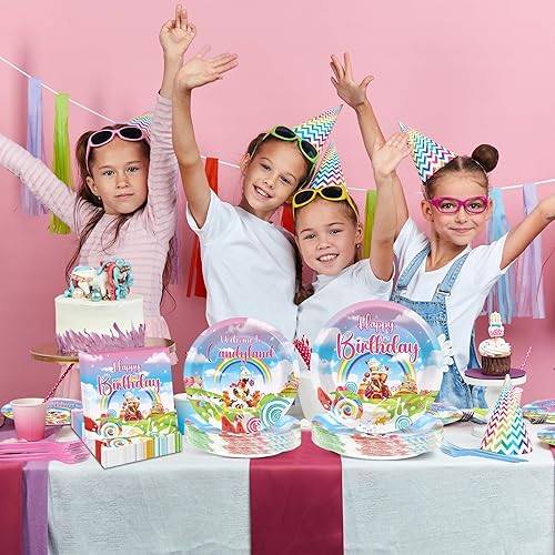 Miniatura 105 de 96 piezas de suministros de fiesta de cumpleaños florales de cumpleaños, platos de papel, servilletas, flores de oro rosa, decoraciones de fiesta