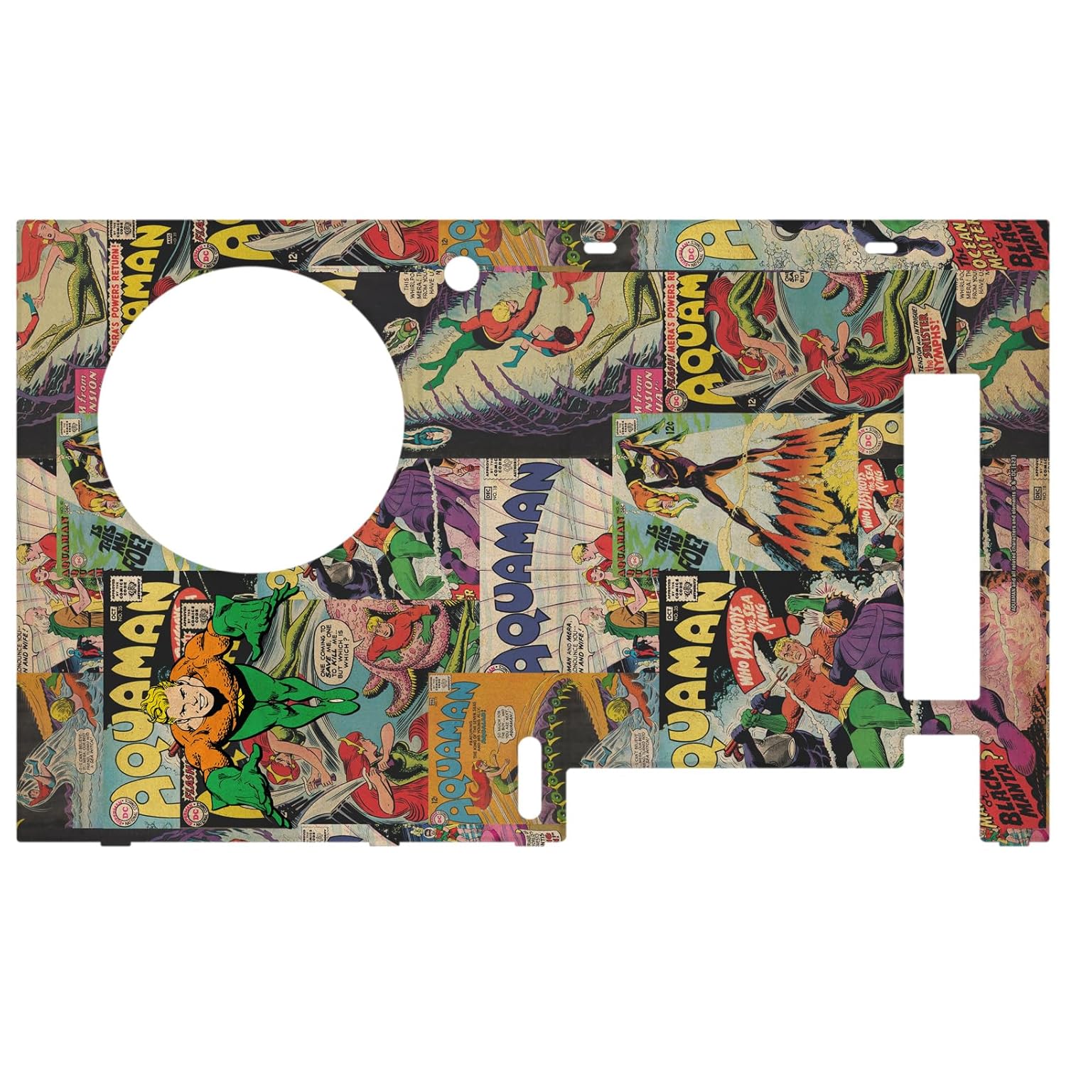 Head Case Designs Officially Licensed Aquaman DC Comics Character Collage Comic Book Cover Game Console Wrap and Game Controller Skin Bundle Compatible With Xbox Series S Console & Controller Bundle