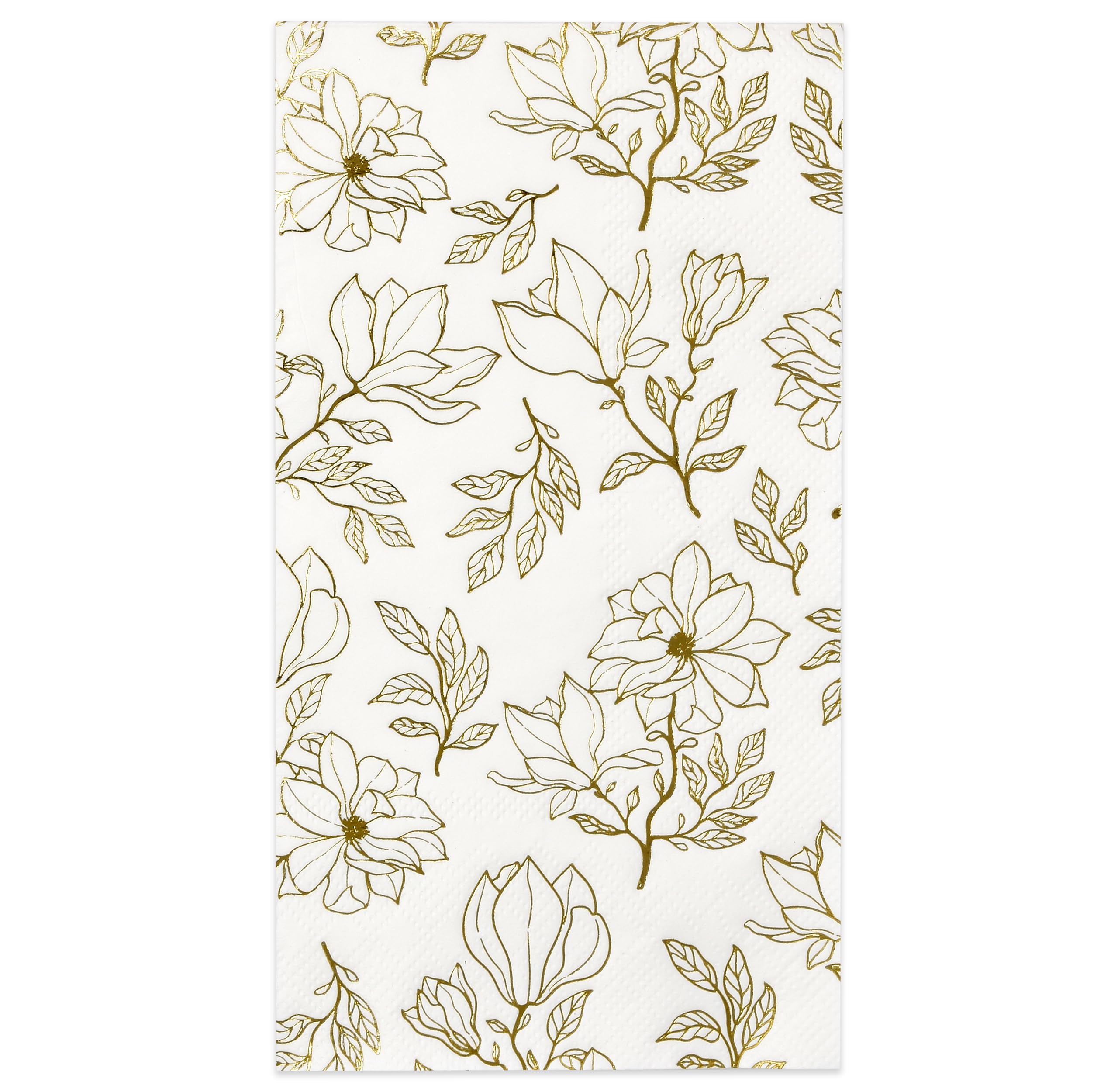 100 Gold Floral Guest Napkins Disposable Paper Spring Flower Garden Dinner Hand Napkins For Summer Bathroom Powder Room Birthday Dinner Party Supplies