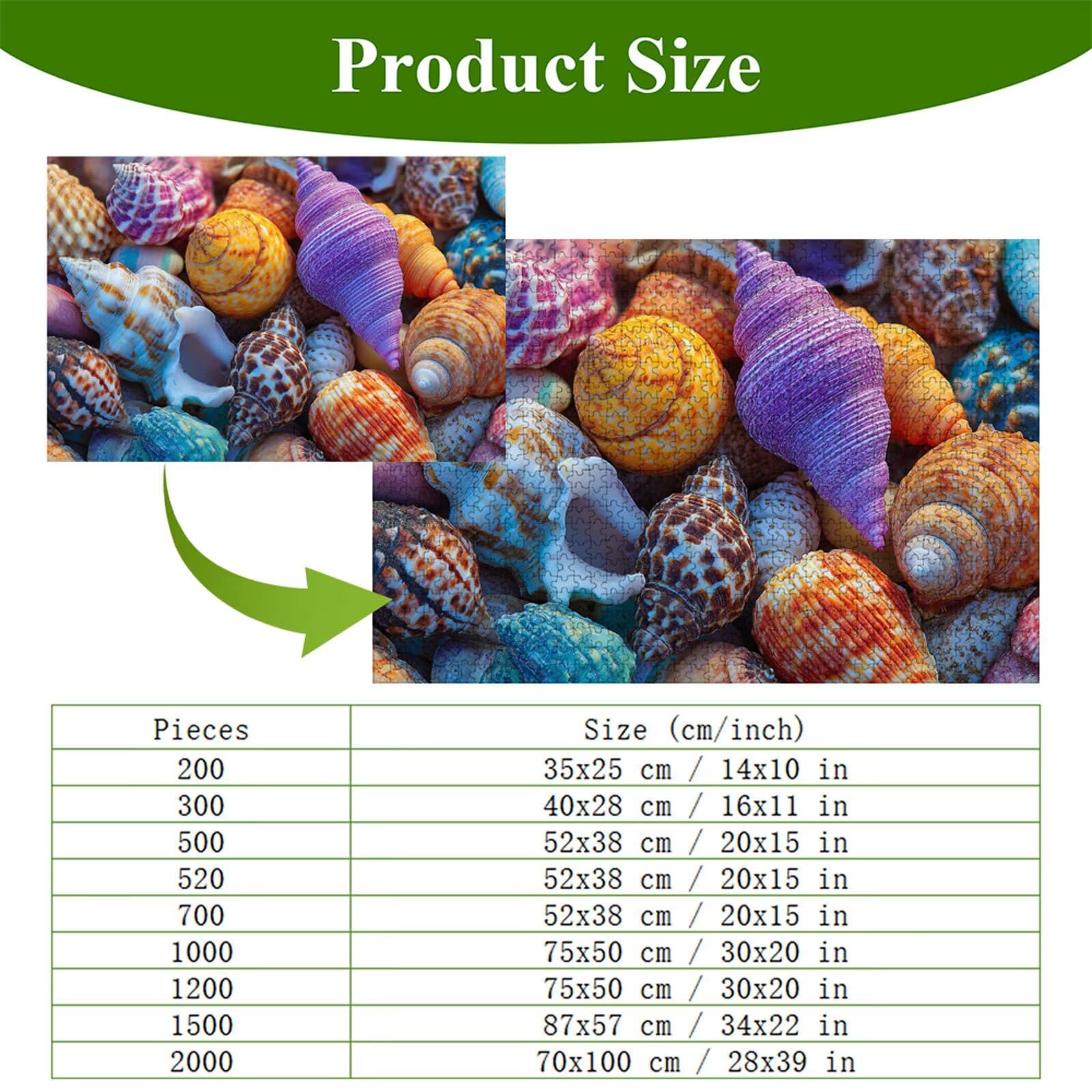 Puzzle 2000 elementów dla dorosłych - kolor i muszla - klasyczne drewniane puzzle z precyzyjnym cięciem i nadrukiem HD - 75 x 105 cm - relaks, uważność i dekoracja ścienna prezent - nie poniżej 14