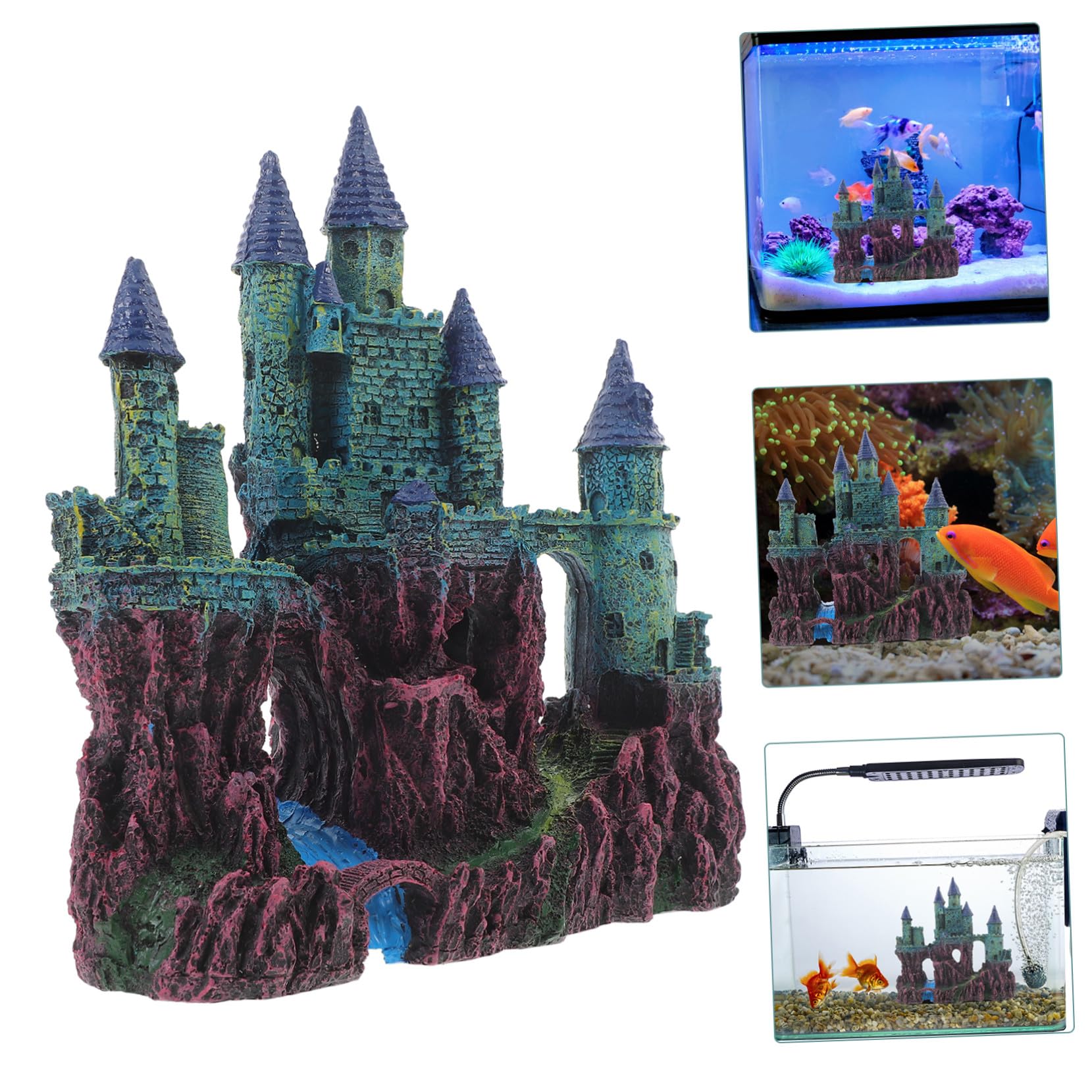 GALPADA Decorazione per acquario in Materiale Artigianale Ornamento Paesaggistico Realistico per Vasche Pesci Accessorio Chic e Facile da Pulire per Ambienti Domestici e Uffici