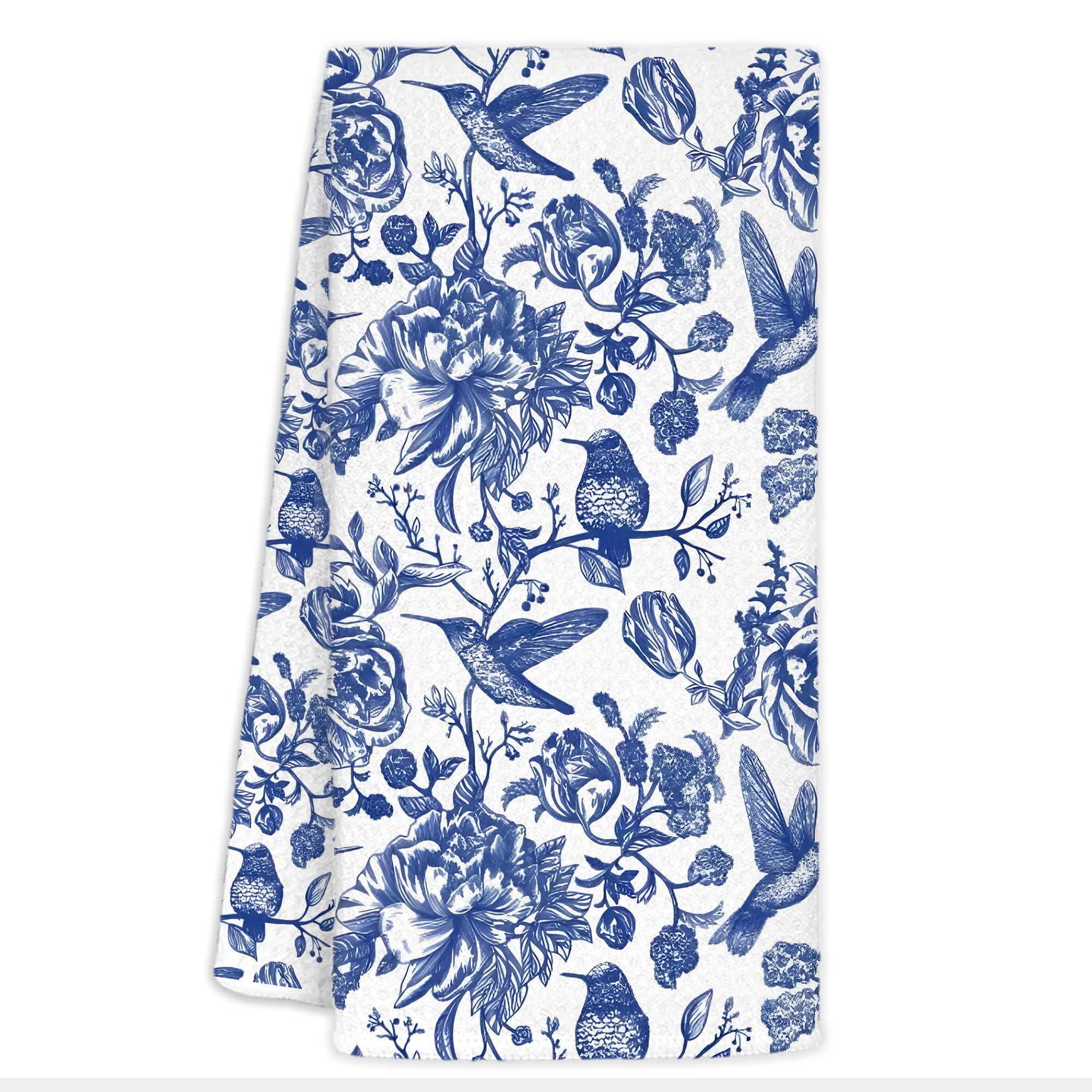 Paños de cocina suaves y absorbentes estilo chinoiserie con flores y pájaros, 16