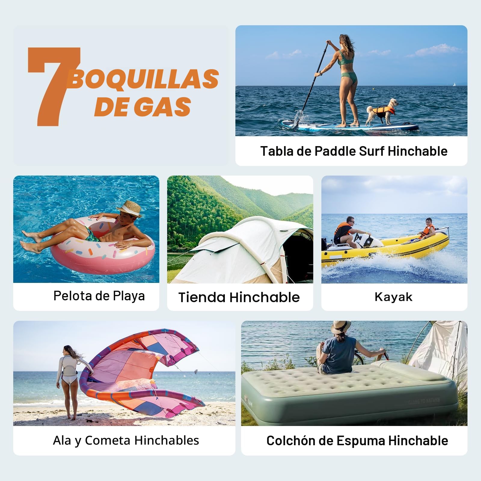 CYCPLUS Bomba de Paddle 20PSI Recargable - Inflado Inteligente de Doble Etapa, Función de Desinflado, Apagado Automático y Pantalla Dual LED, Ideal para Paddleboard, Bote Inflable y Colchón