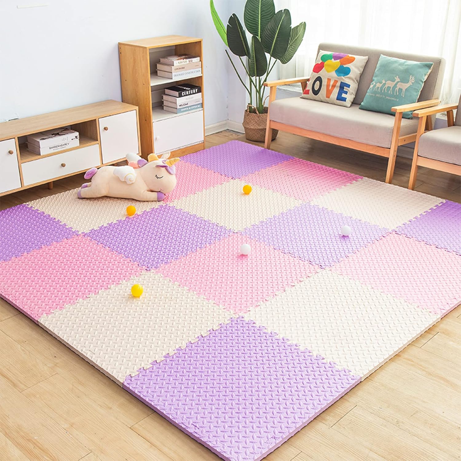 クッションマット ジョイントマット 北欧 赤ちゃん キッズマット 30 2 5 厚め おしゃれ 柔らかい フロアーマット 床暖房対応 撥水加工 子供用 パズルマット ずれない ぼうおん ケガ防止 ウォッシャブル サイドパーツ付