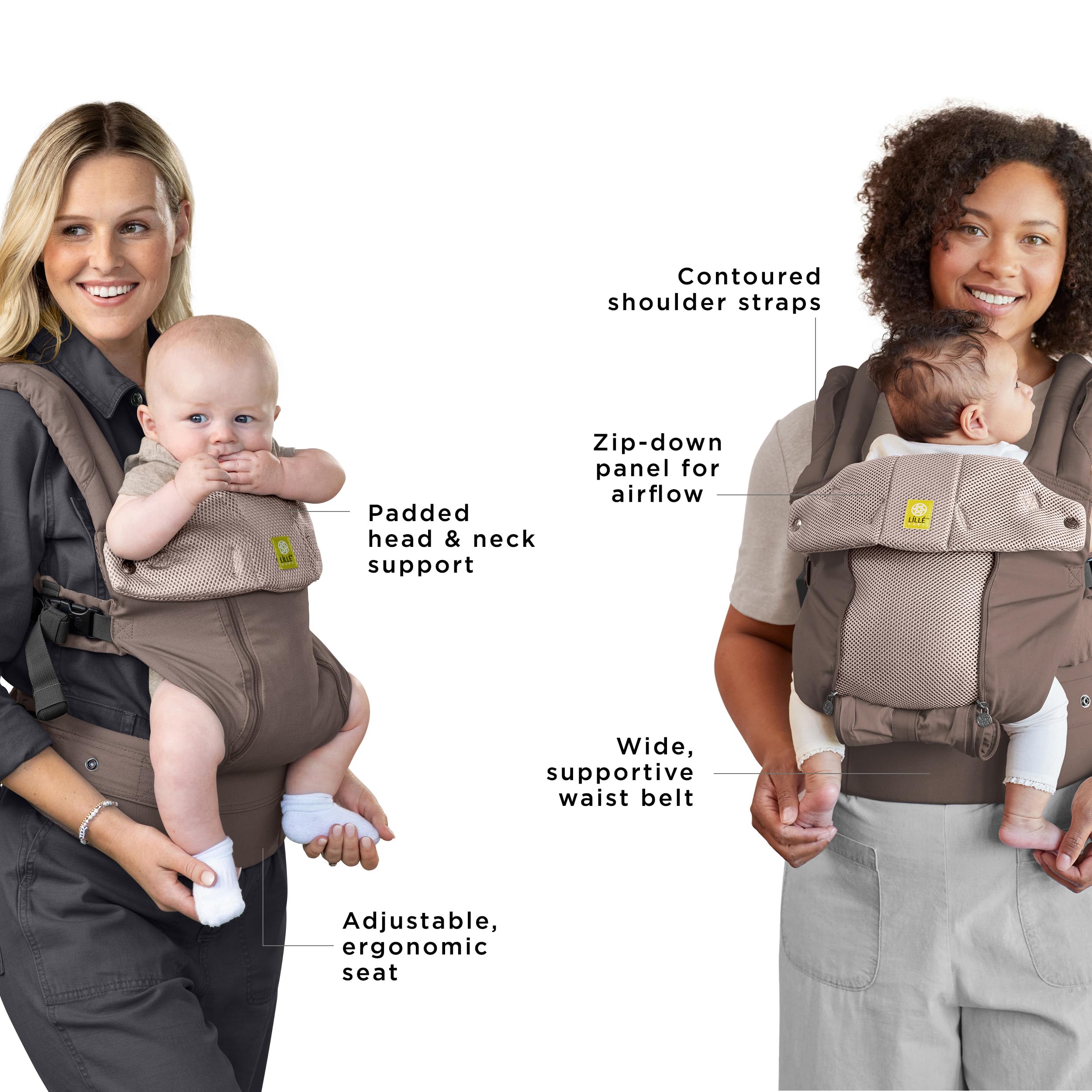 LILLEbaby Complete All Seasons Ergonomic 6-in-1 Baby Carrier Infant to Toddler with Lumbar Support 7-45 Pounds 360 Degree Baby Wearing & Multi-Position Inward & Outward Facing Bark product thumbnail 5