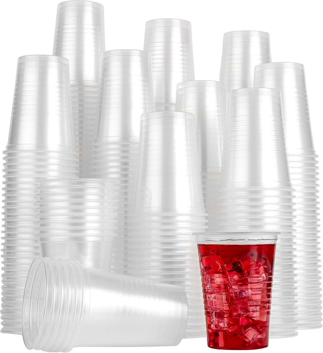 PLASTICPRO Disposable Medium Weight Plasic Clear Drinking Cups (300, 16 Ounce)