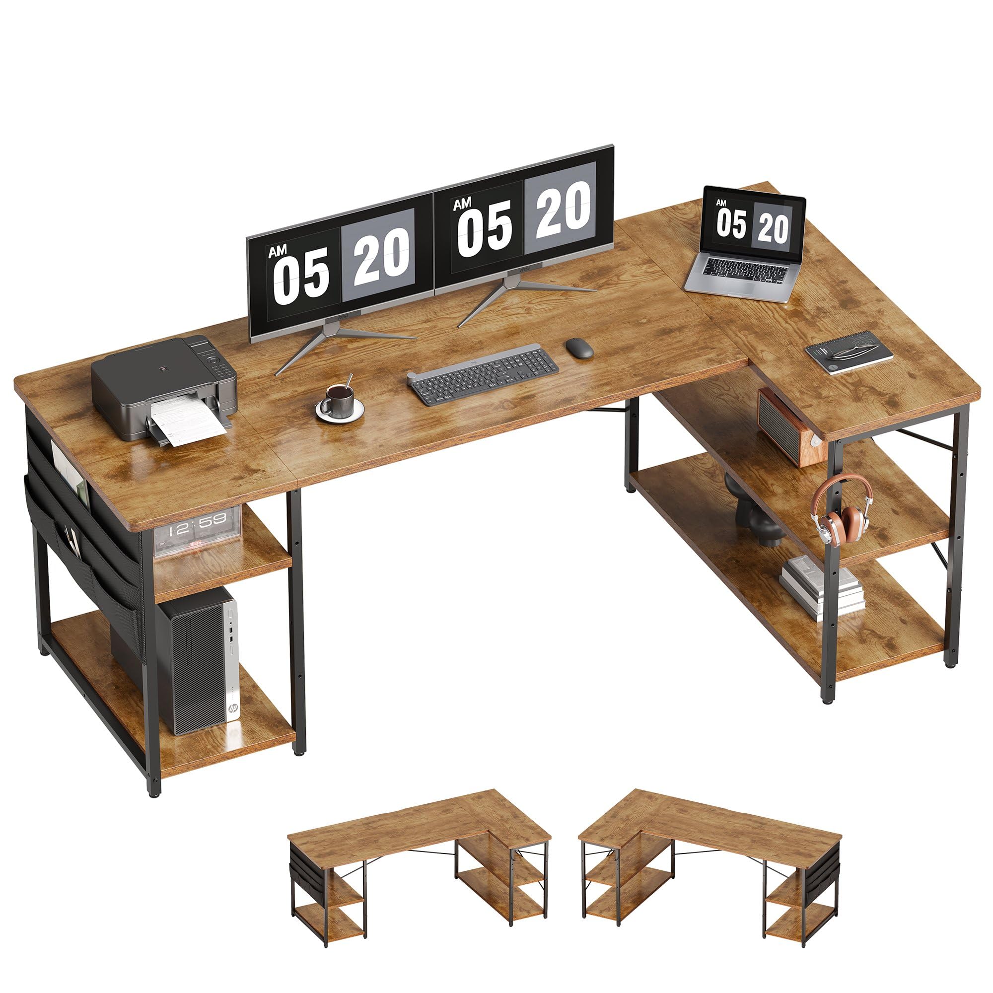 Amazon | YeTom l字デスク ゲーミングデスク デスク 幅150cm pcデスク