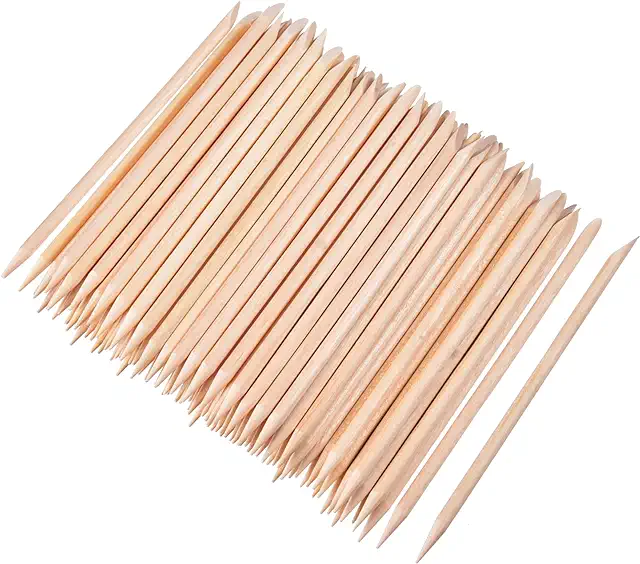 100pcs Orange Wooden Nail Cuticle Sticks - Bokkenpootje voor Nagels - Manicure & Pedicure Tool
