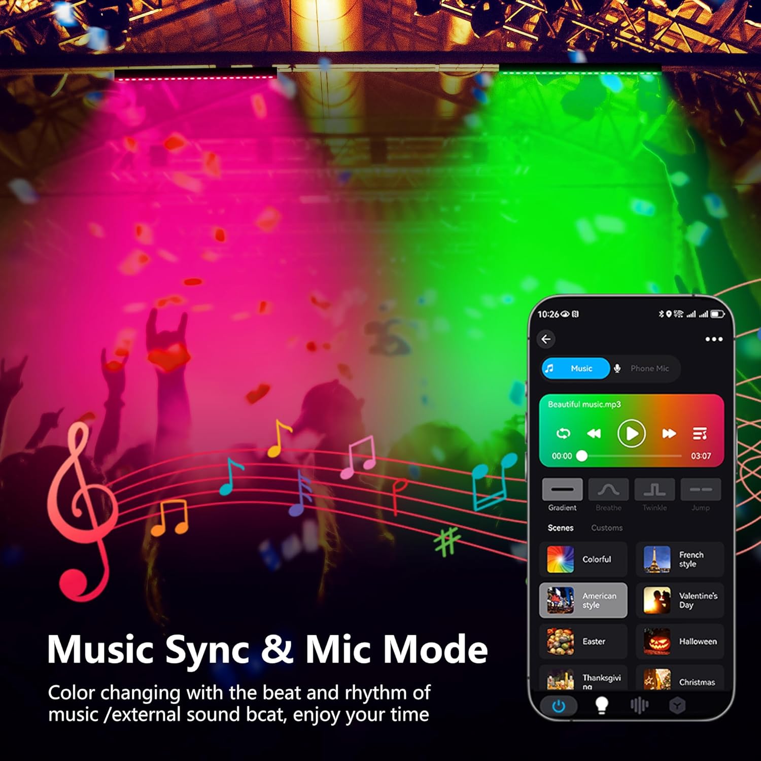 Smart LED Linear Wall Washer Light, 40 Inch Bluetooth Multi-Mount Pendant Light Versatility Hanging Fixtures, RGBCW 180W Dimmable Chandelier for Wall Washing, Adjustable Heigh