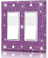 Vista 35 de Placas de pared, cubierta decorativa para interruptor de luz, cubiertas decorativas de tomacorrientes, diamantes de imitación plateados brillantes