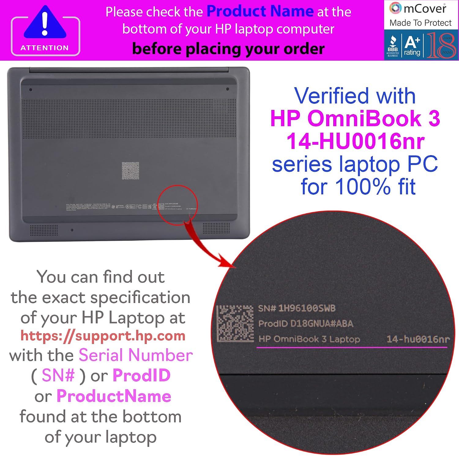 mCover Case for 14" HP OmniBook 3 Laptop 14-HS/HT/HY/HU/HV/HW Series- Pink image 5
