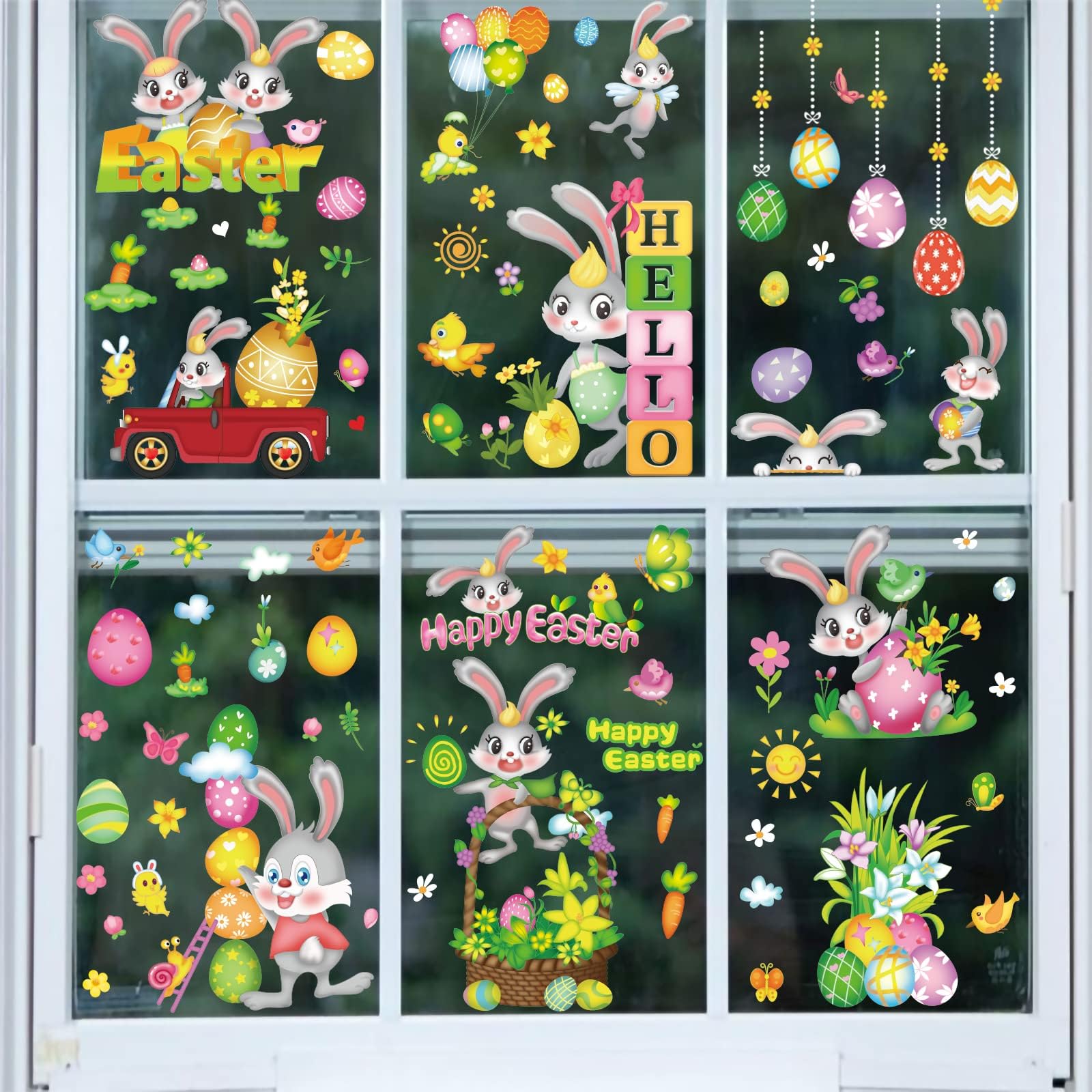 Amazon.com: 160 Pcs Easter Window Clings - Easter Window Clings for ...