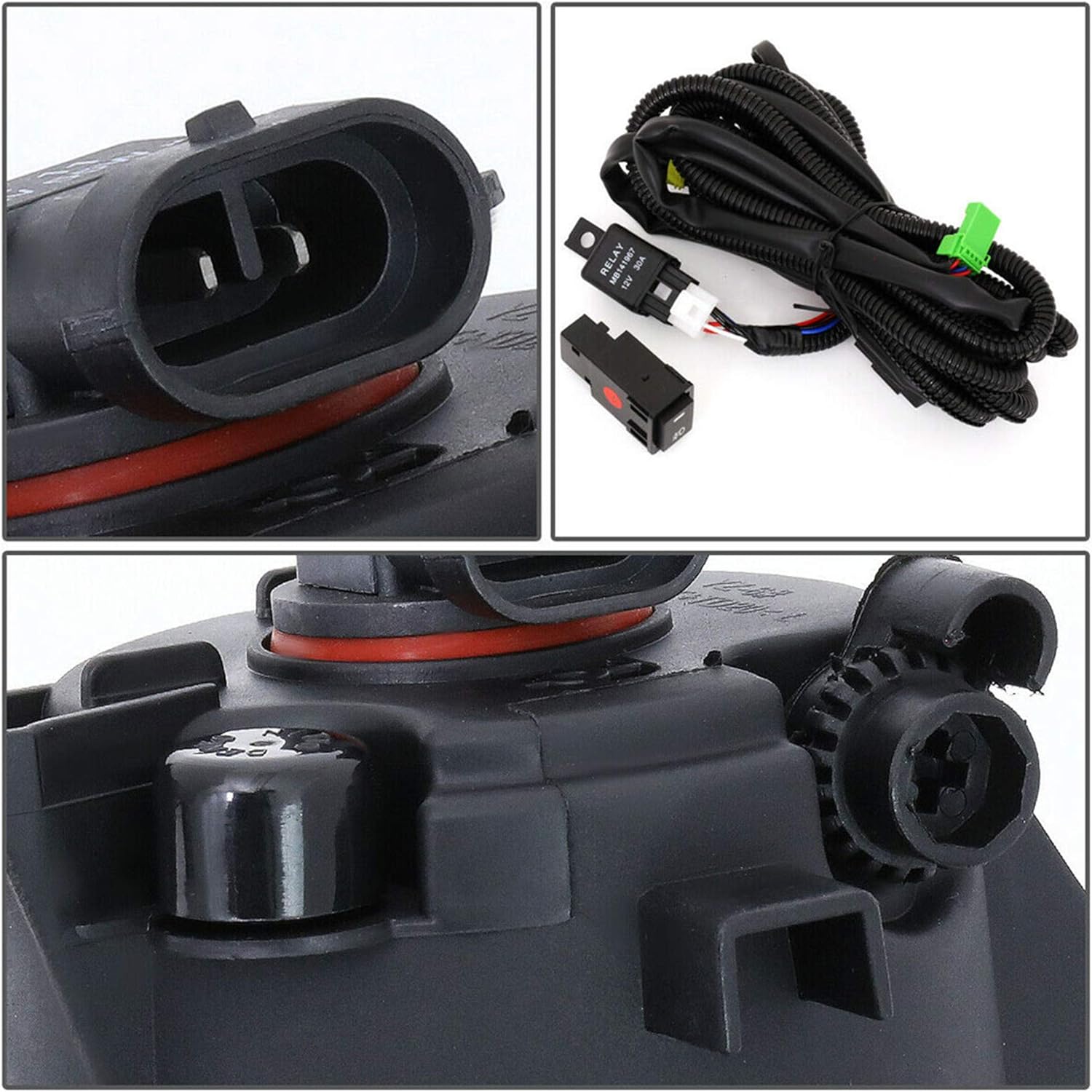 munirater Driver+passenger Side Fog Lights with Front Bumper Bezel Wires Switch Bulbs Replacement for Altima Sedan 2016-2018