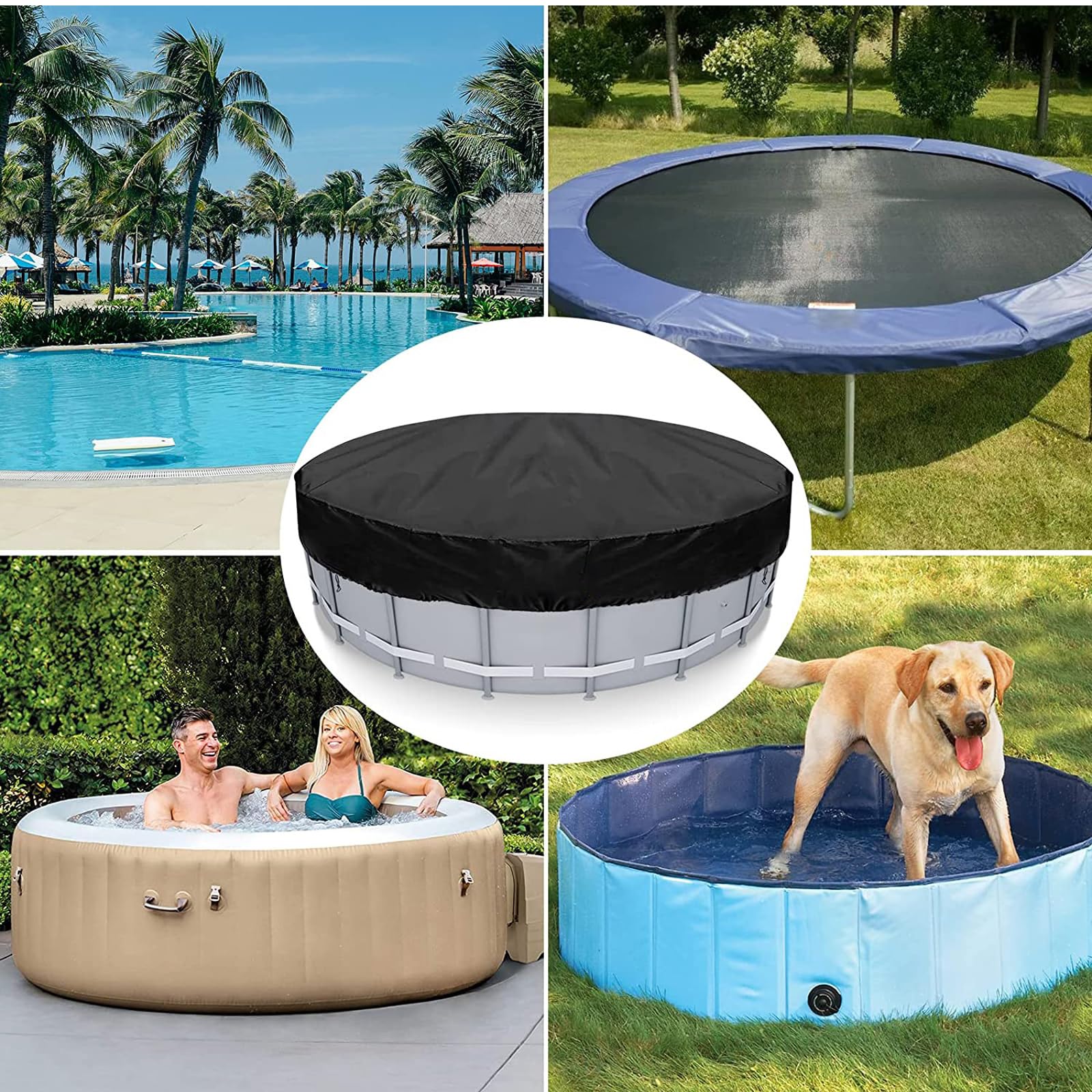 Copertura Rotonda Per Piscina Fuori Terra Neuradical | Tessuto Oxford 210D, Diametro 366 Cm, Protezione Da Sporcizia E Raggi UV