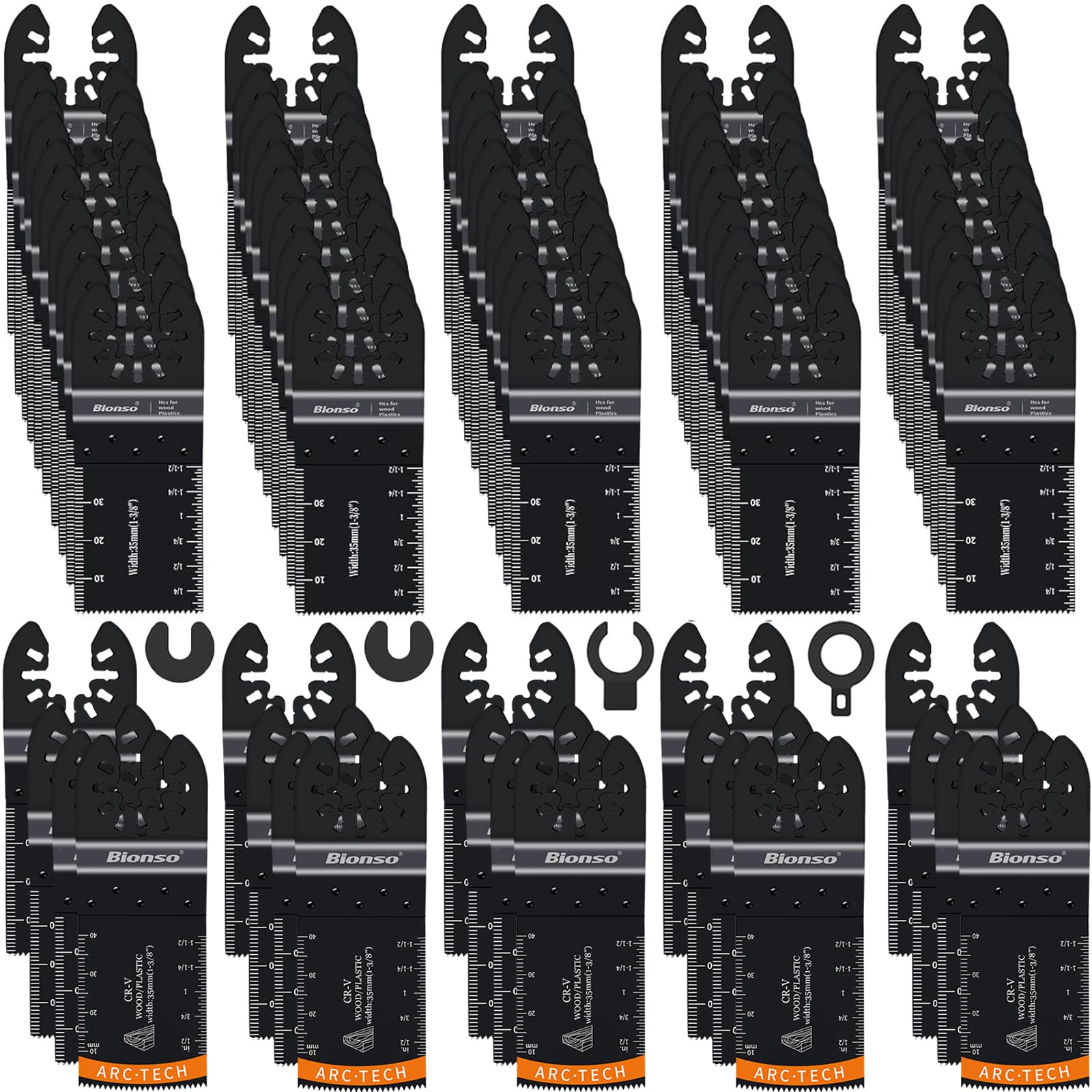 110PCS Oscillating Tool Blade Cuts Wood, Sharp and Durable Multitool Blades, Multi Tool Blades Kits, Oscillating Saw Blades Fit Dewalt Milwaukee Ryobi Makita Worx Rockwell