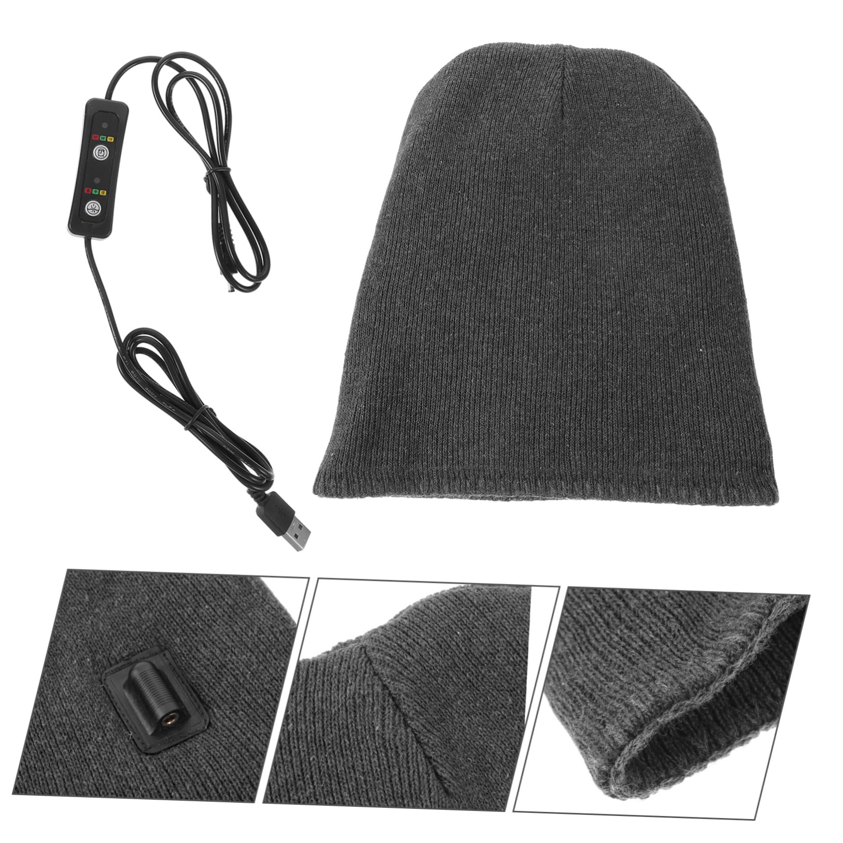 BESPORTBLE Gorro Forrado Sombrero Calentado Sombrero Caliente Sombrero Tejido Sombrero De Beanie Grey
