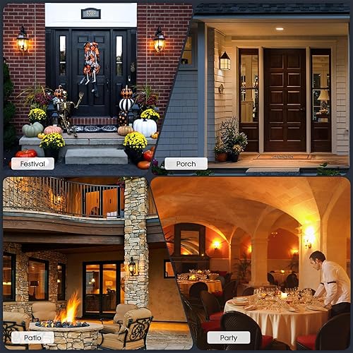 Miniatura 6 de Llama mejorada bombillas LED Morsatie con llama, 4 modos de luz parpadeantes con sensor de gravedad, bombilla de fuego E26 para Halloween, Navidad,