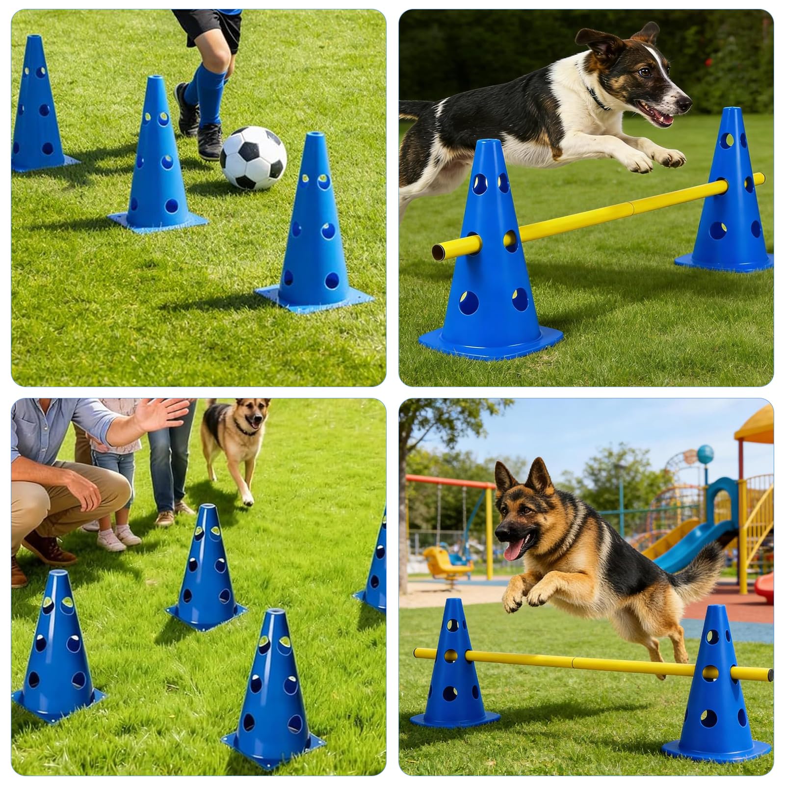 Agility Set Perros Mini Conos, Juego de Obstáculos para Perros Parkour, Obstáculos para Niños Agility Barrera de Obstáculos, Cono, para Entrenamiento de Mascotas, Ride de Obstáculos, Entrenamiento de