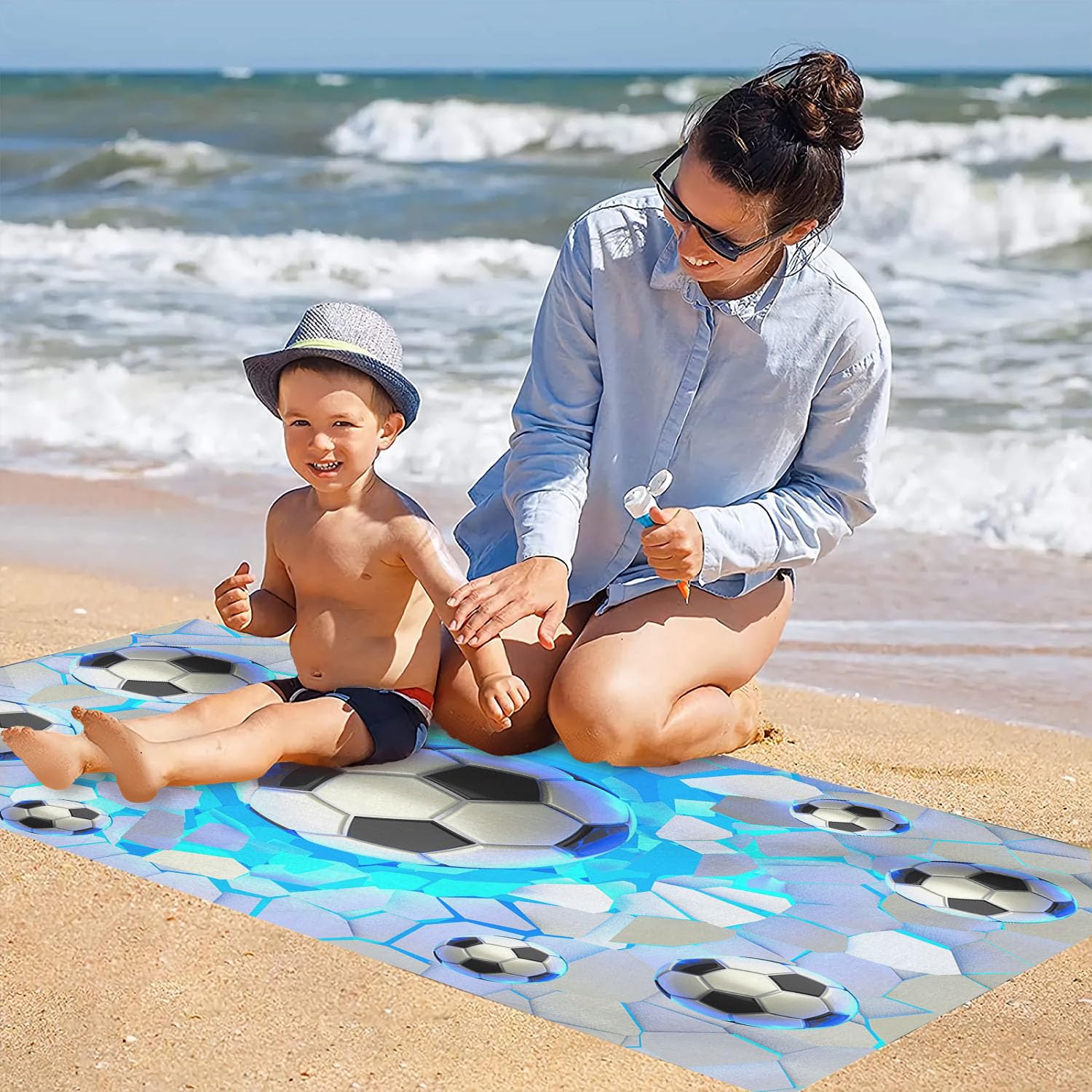 Strandhanddoek met voetbalprint van het WK 2026, campingmat