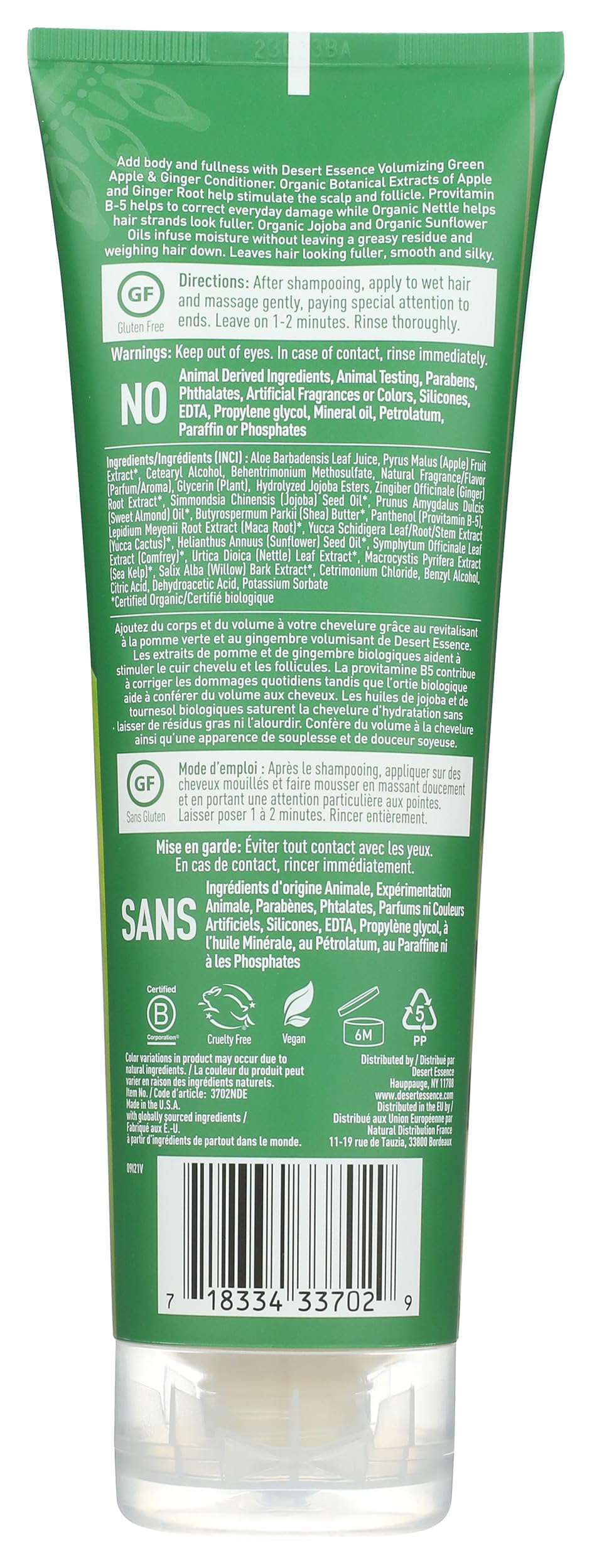 Desert Essence Apres Shampooing Pomme Verte Et Gingembre 237ml