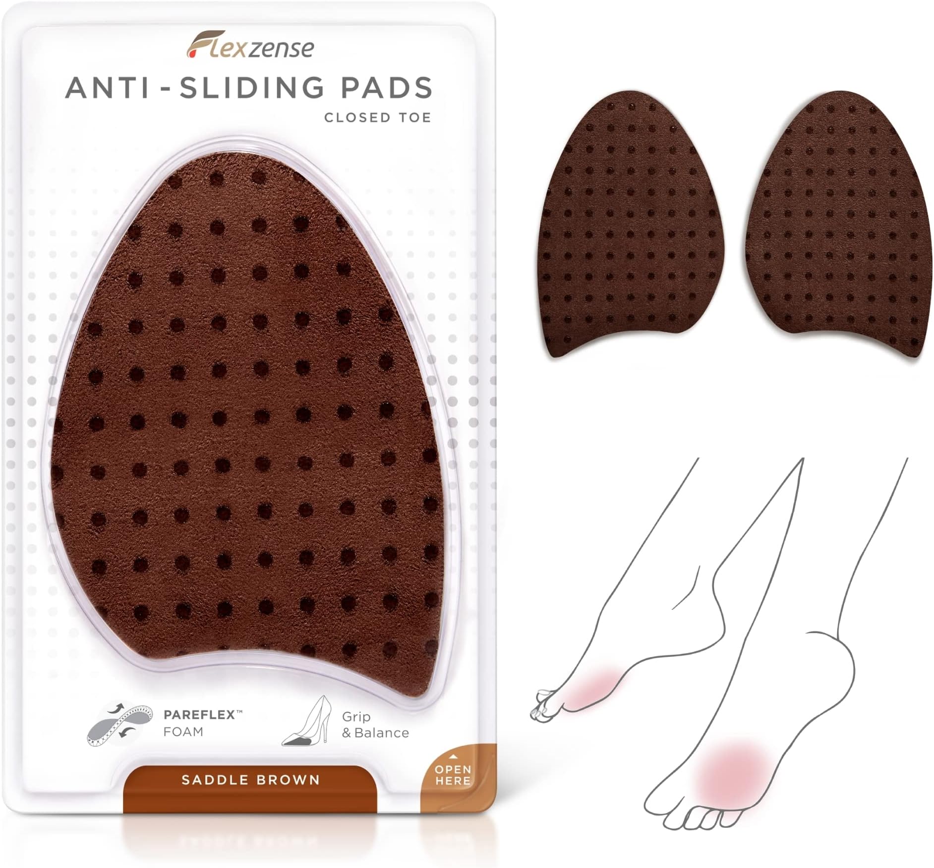 Pedag Girl SkidProof Forefoot Pads, Tan, Multiple Health