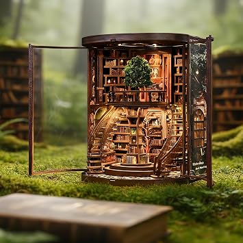 Book Nook Kit for Adults Booknook DIY Miniature Library Decor Fantasy 3D Puzzle