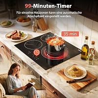 Karinear 60 cm-es üvegkerámia főzőlap 3 zónás érintésvezérlésű beépíthető 2