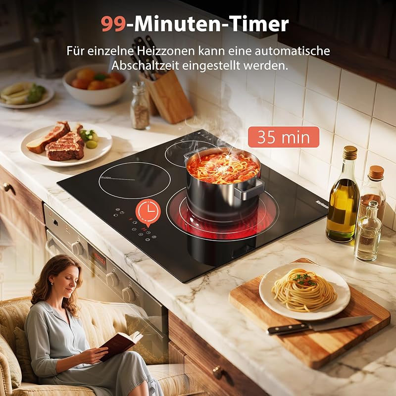 Karinear 60 cm-es üvegkerámia főzőlap 3 zónás érintésvezérlésű beépíthető