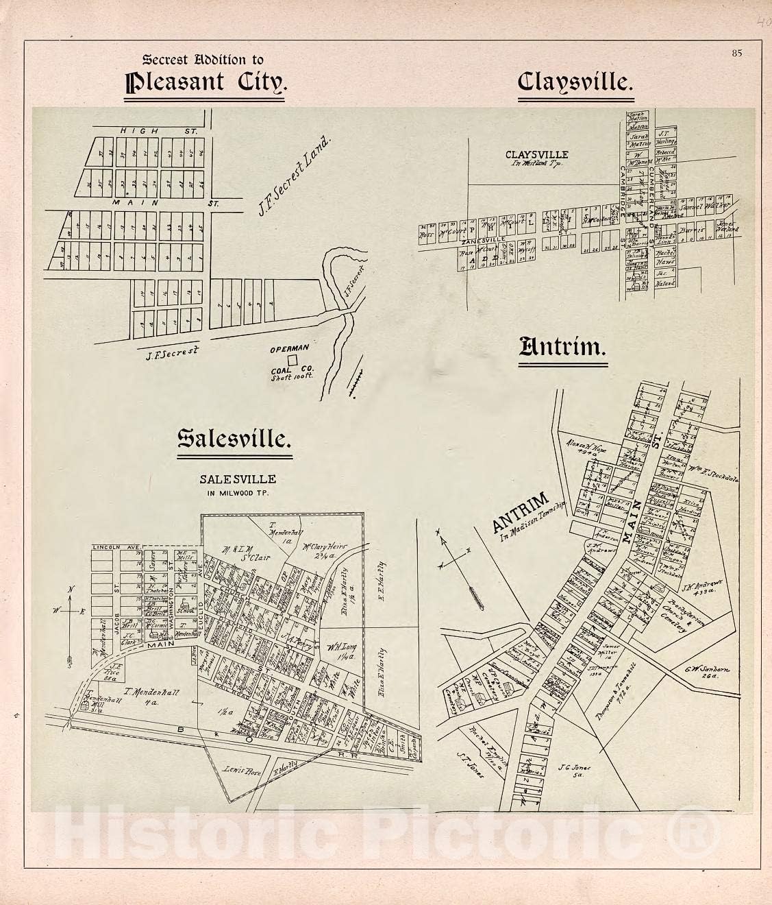 Historic 1902 Wall Map Illustrated Atlas of Guernsey