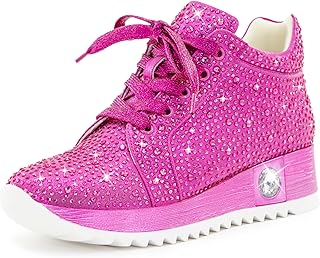 FINDVELL Women's Fashion Glitter Sneakers Platform Wedge Shoes Sparkly Rhinestone High Top Sneakers Trendy Sequin Shoes We...
