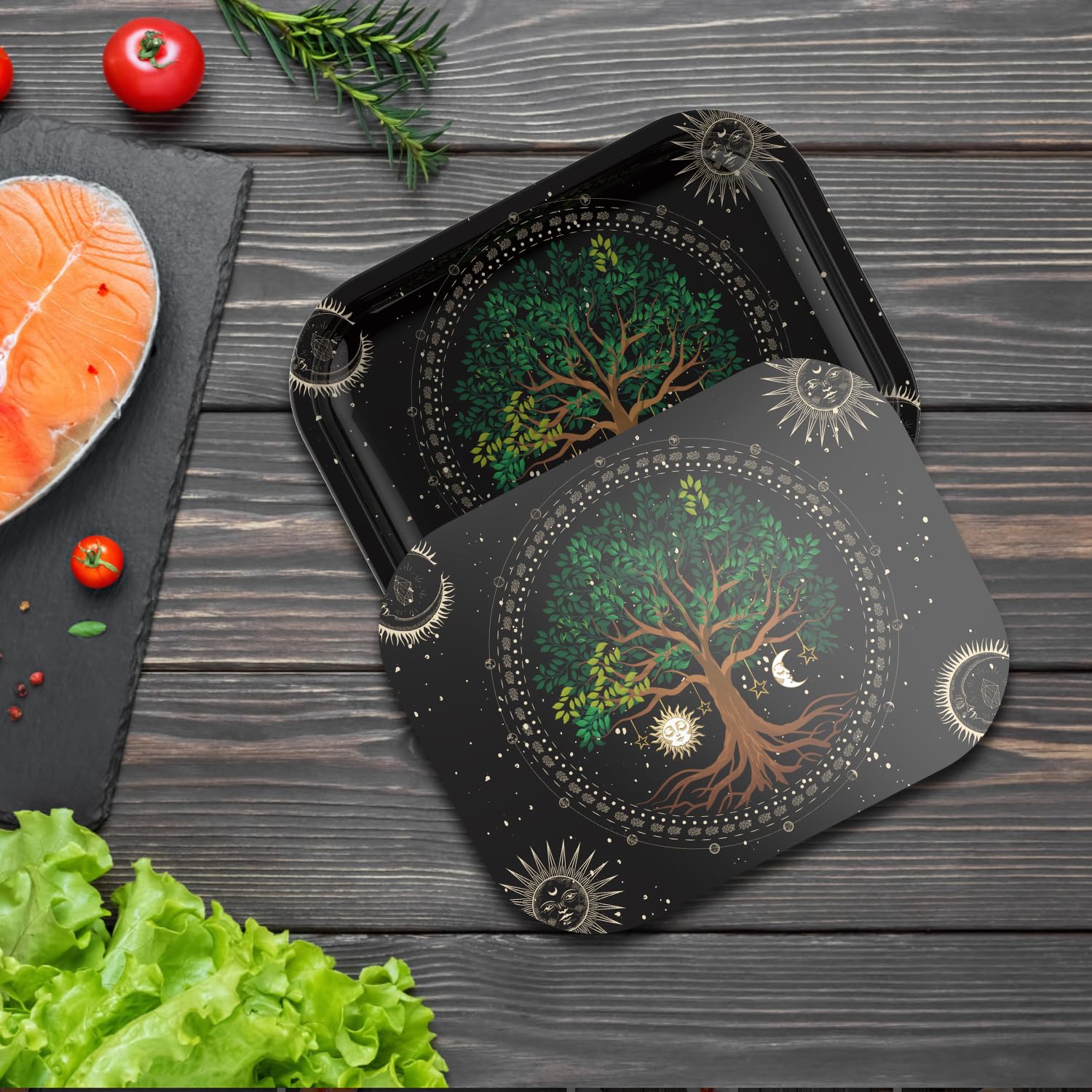 Magnetisches Metall Tablett Mit Deckel - Dekoratives Aufbewahrungstablett