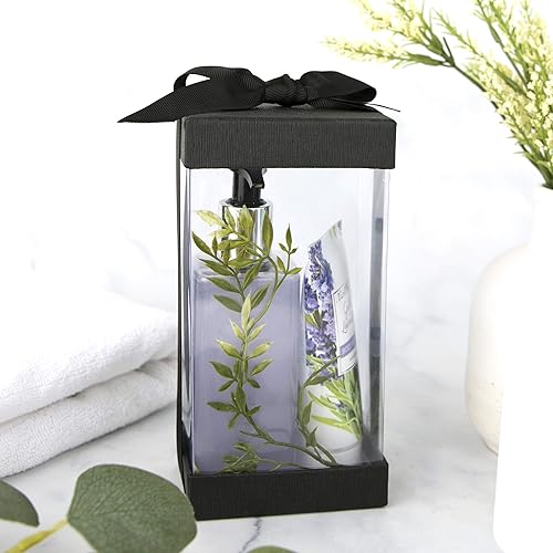 Miniatura 4 de Hammont Cajas de regalo de plástico transparente (paquete de 6) cajas de panadería con base, tapa y cinta, para pasteles, pasteles, cupcakes y